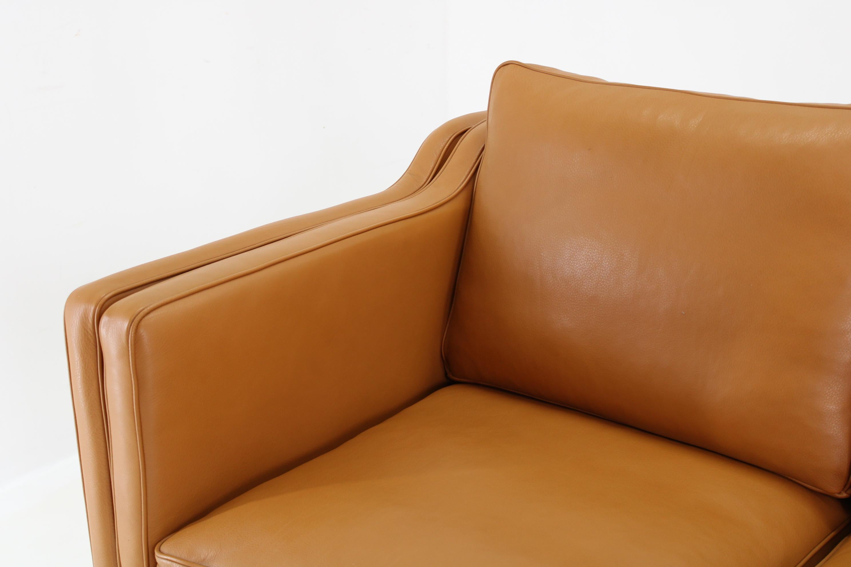 1970s Three-Seater Sofa in Cognac Leather by Stouby , Denmark 6