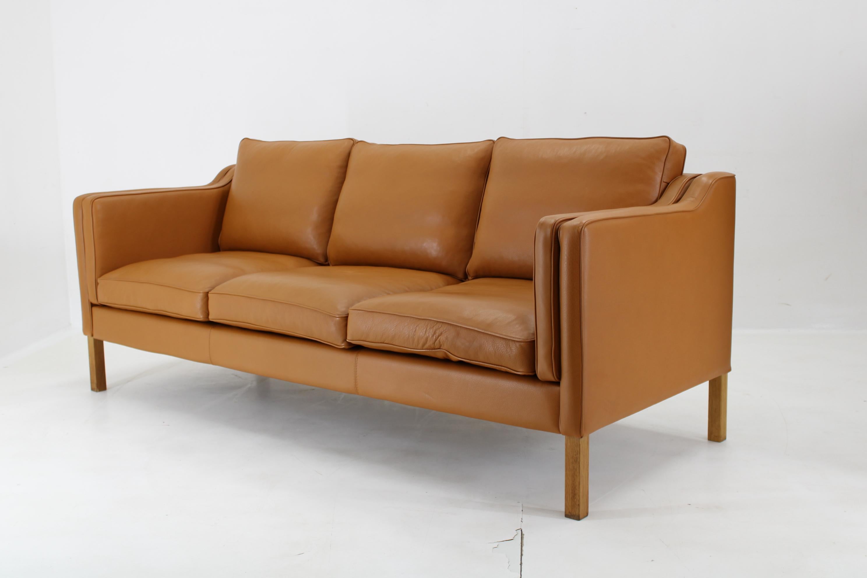 Danish 1970s Three-Seater Sofa in Cognac Leather by Stouby , Denmark