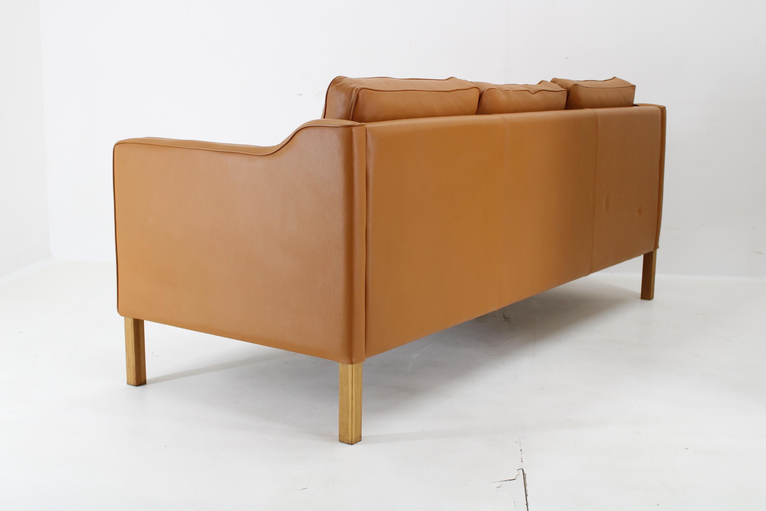 20th Century 1970s Three-Seater Sofa in Cognac Leather by Stouby , Denmark