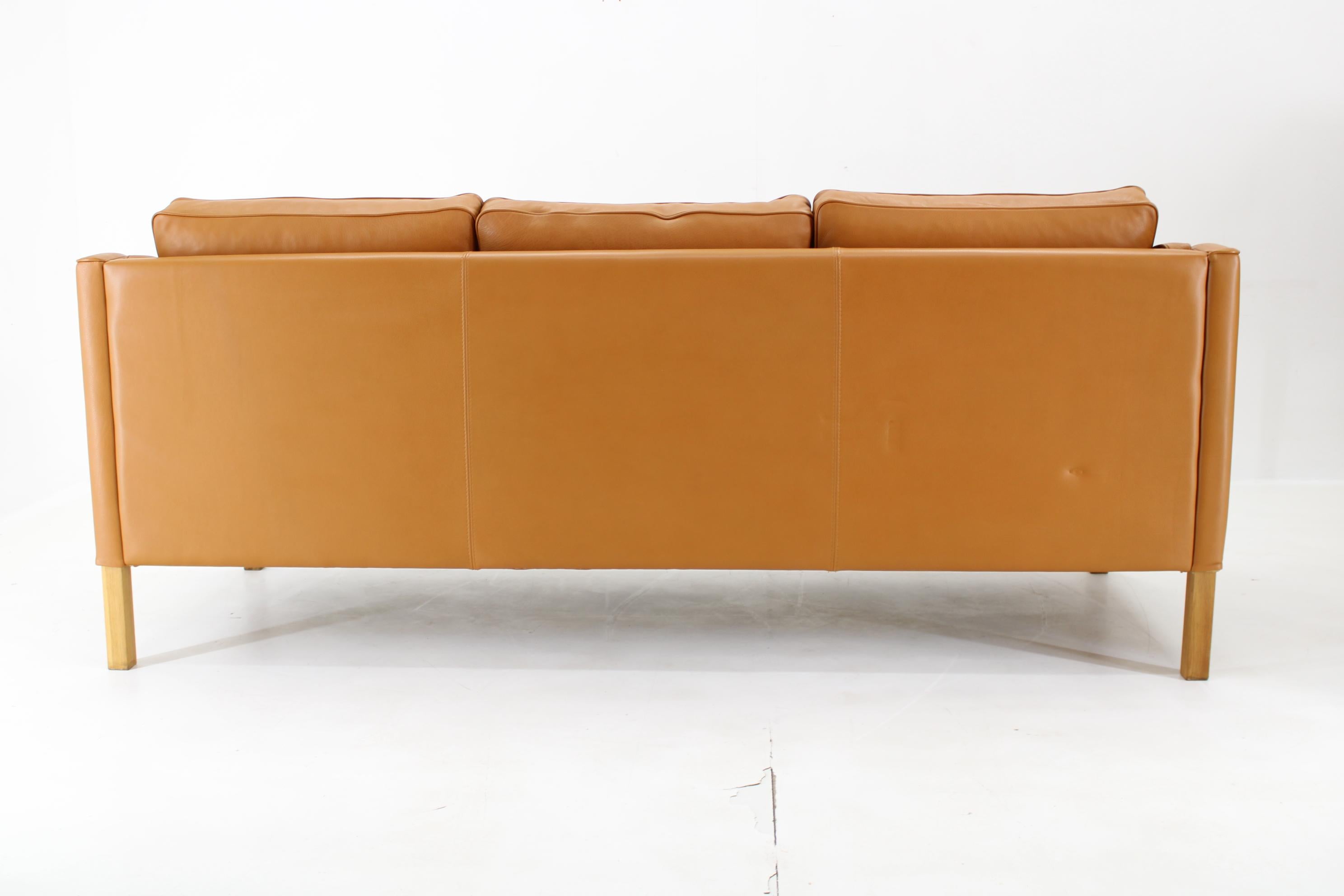 1970s Three-Seater Sofa in Cognac Leather by Stouby , Denmark 1
