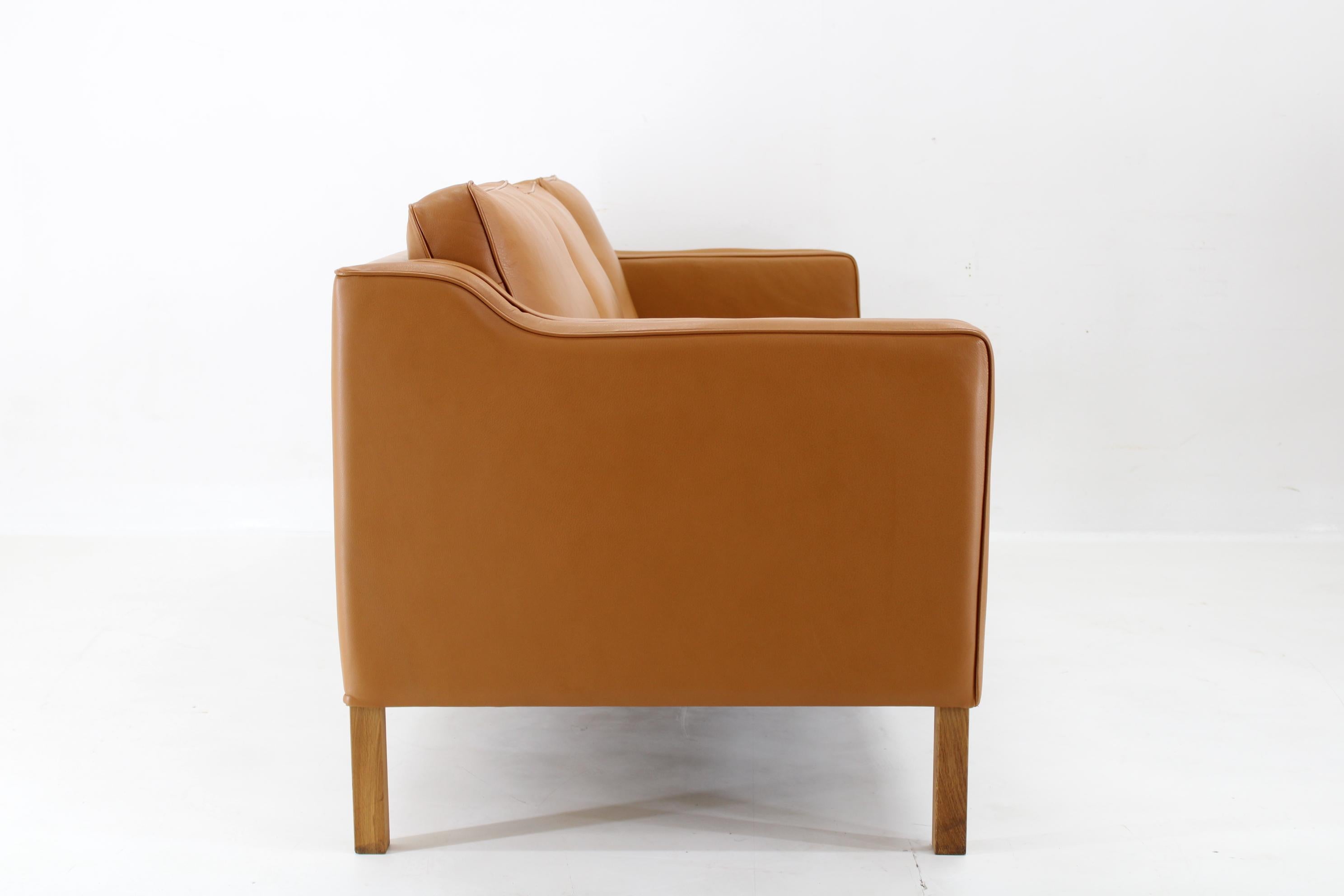 1970s Three-Seater Sofa in Cognac Leather by Stouby , Denmark 2