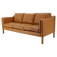 1970s Three-Seater Sofa in Cognac Leather by Stouby , Denmark