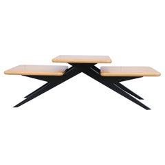 1970s Three Tier Maple French Coffee Table