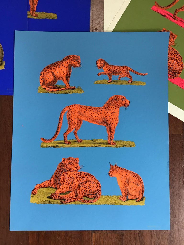 1970s Tiber Press Cheetah Lithographs In Good Condition For Sale In Tarrytown, NY