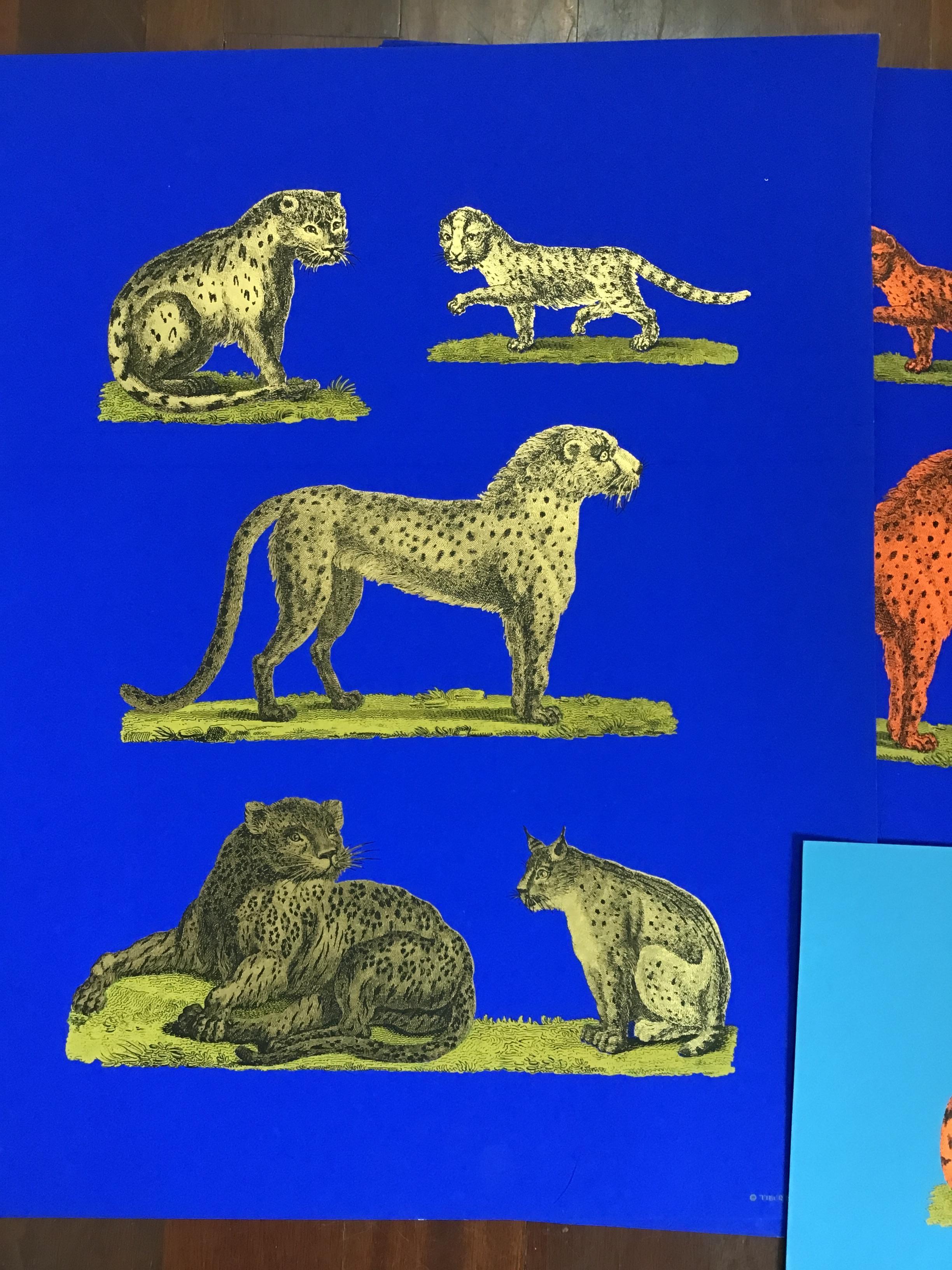 Fin du 20e siècle lithographies de guépards de Tiber Press des années 1970 en vente