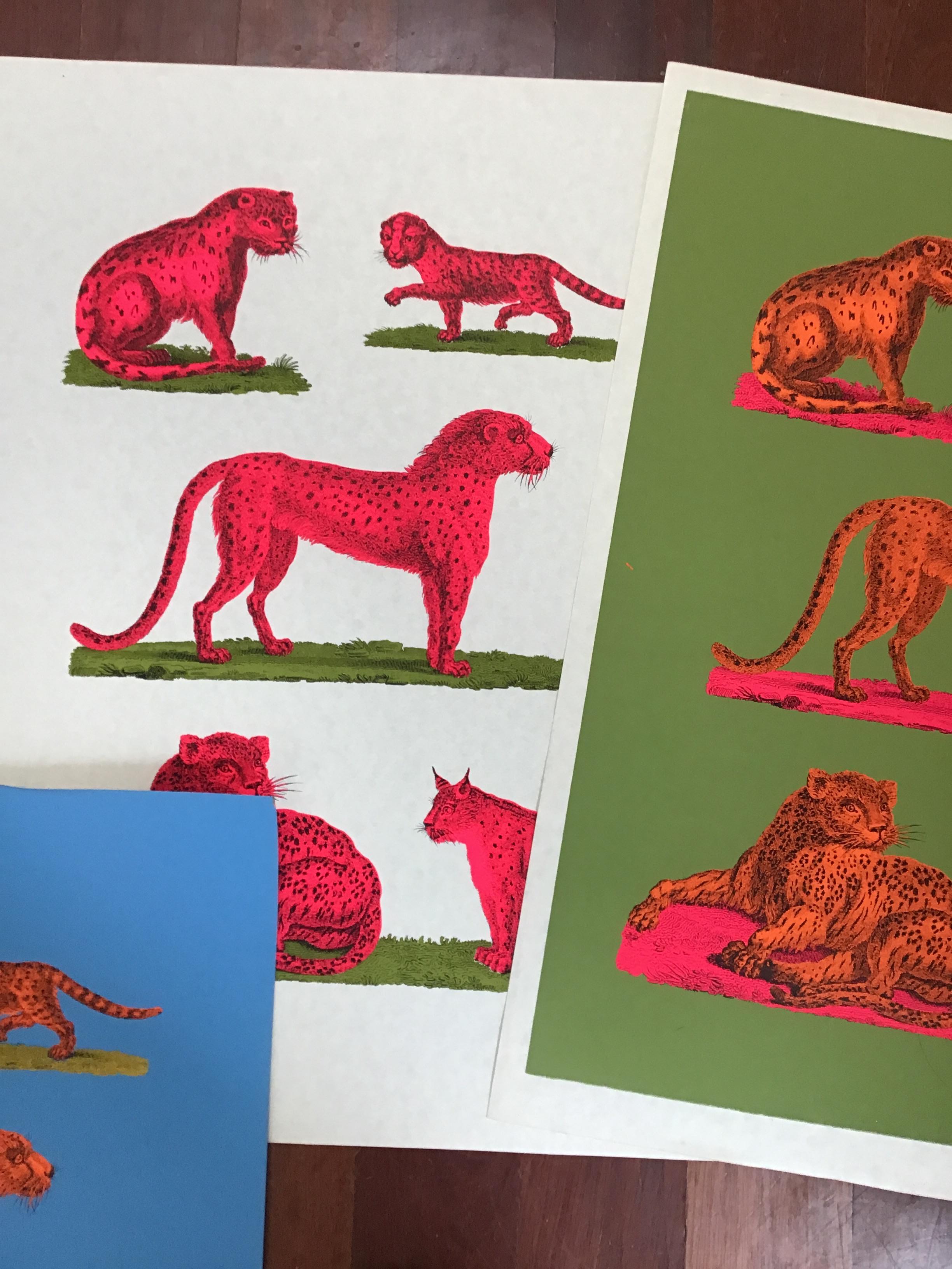 Papier lithographies de guépards de Tiber Press des années 1970 en vente
