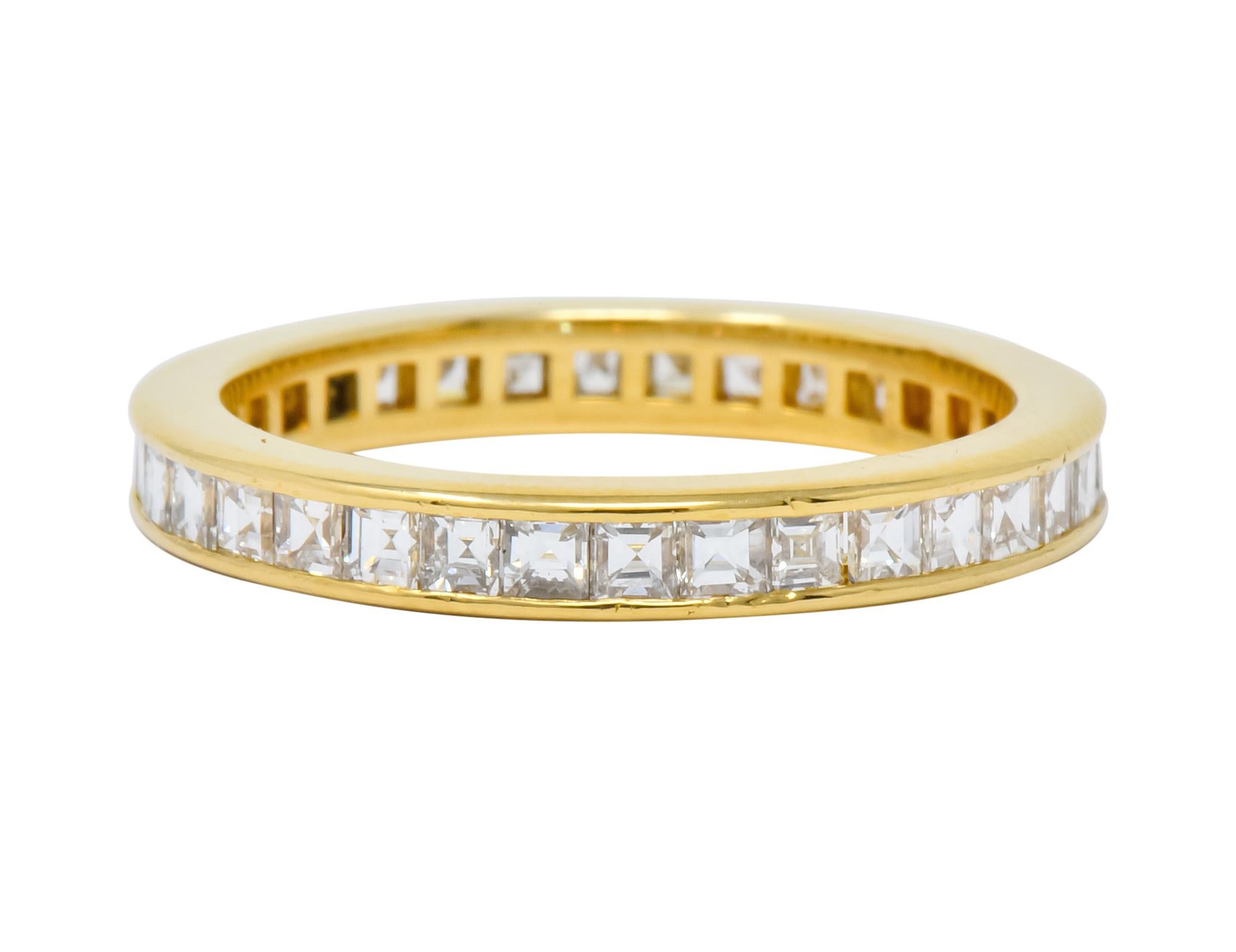 Contemporary 1970s Tiffany & Co. 1.20 Carat Diamond 18 Karat Gold Eternity Channel Band Ring
