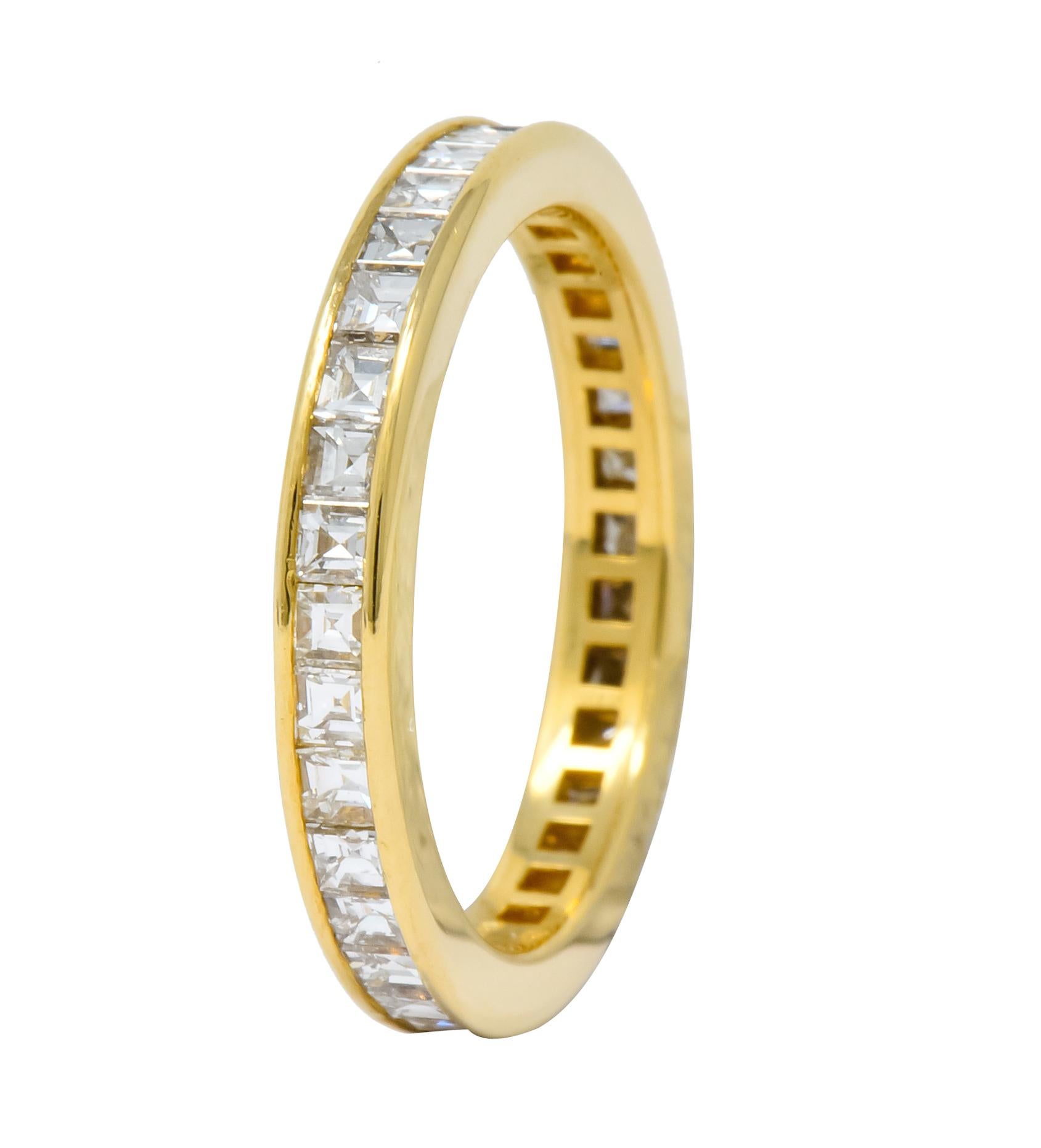 1970s Tiffany & Co. 1.20 Carat Diamond 18 Karat Gold Eternity Channel Band Ring In Excellent Condition In Philadelphia, PA