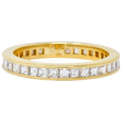 Vintage 1970s Tiffany & Co. 1.20 Carat Diamond 18 Karat Gold Eternity Channel Band Ring