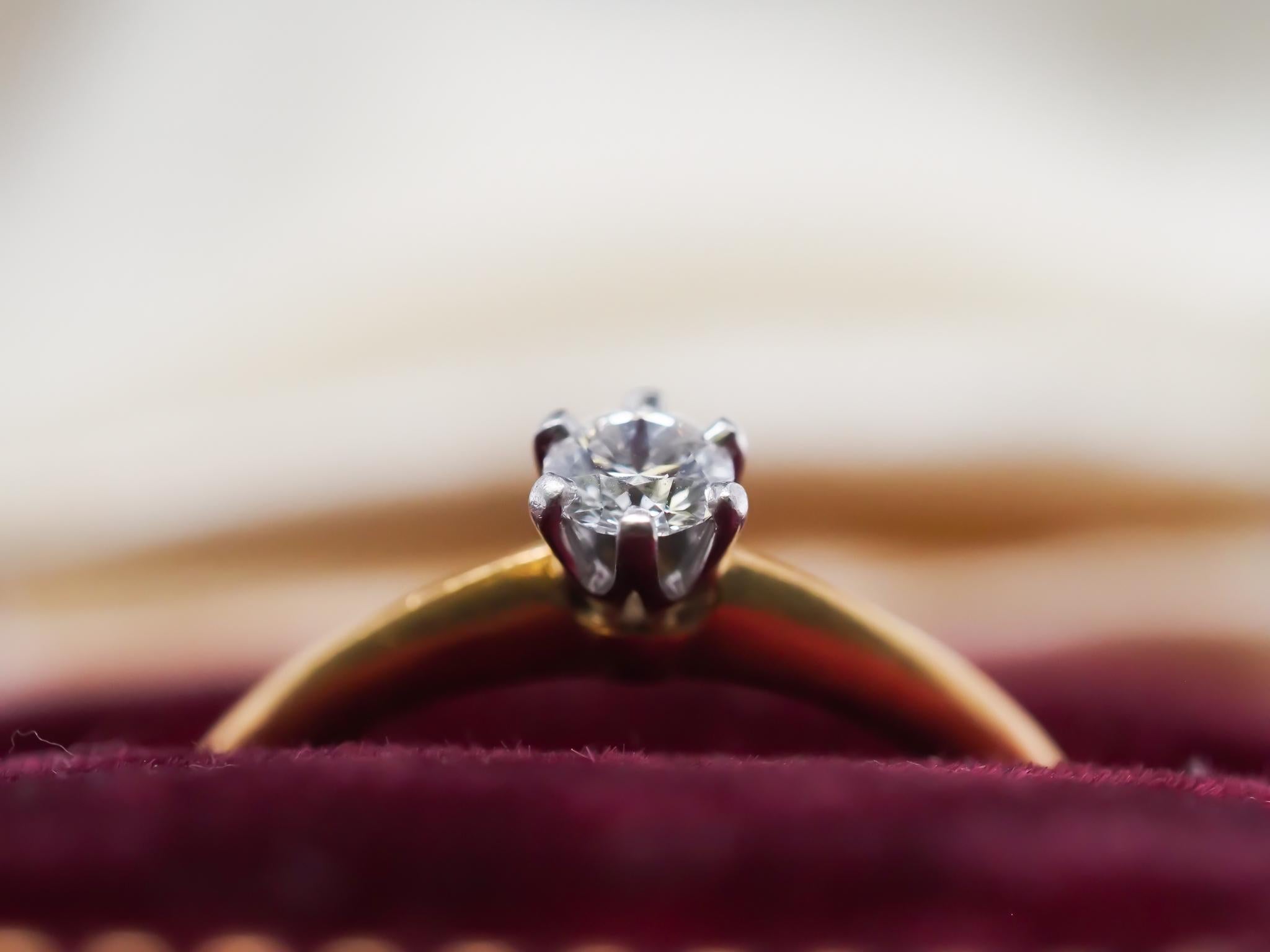 Brilliant Cut 1970s Tiffany & Co. .19ct Round Diamond Engagement Ring in 18K and Platinum