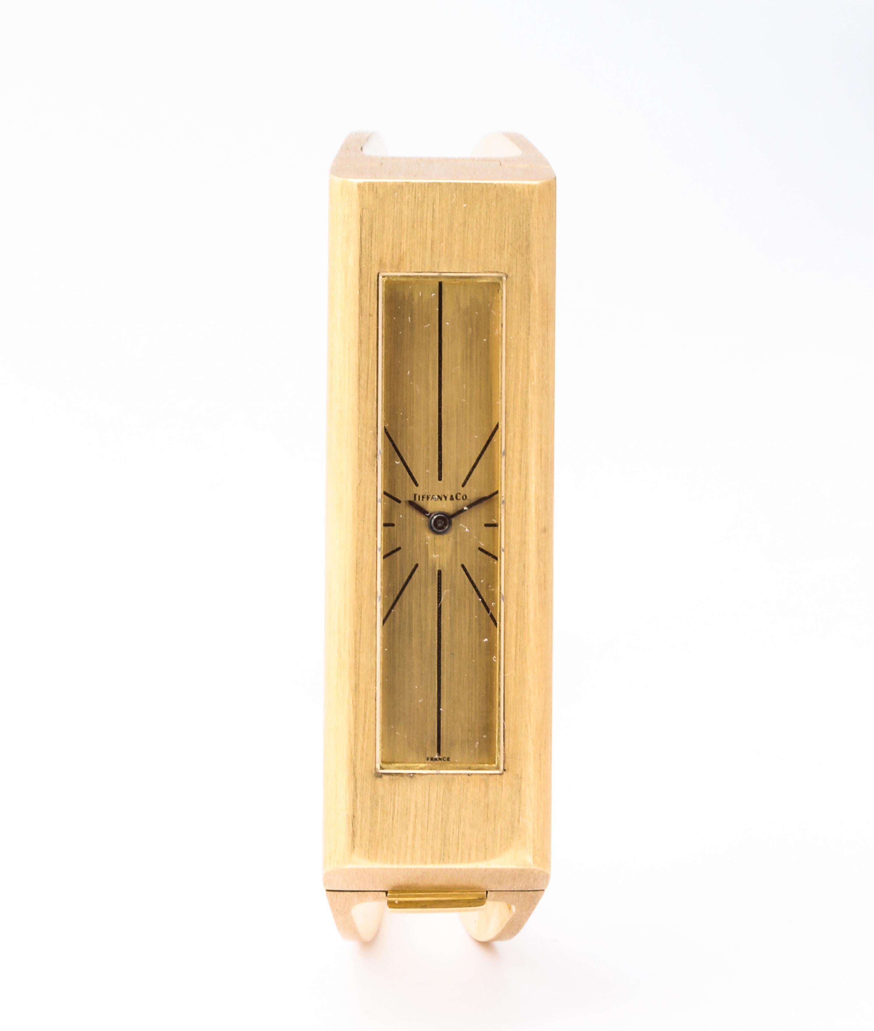 1970s Tiffany & Co. Yellow Gold Elongated Watch In Excellent Condition In Bal Harbour, FL