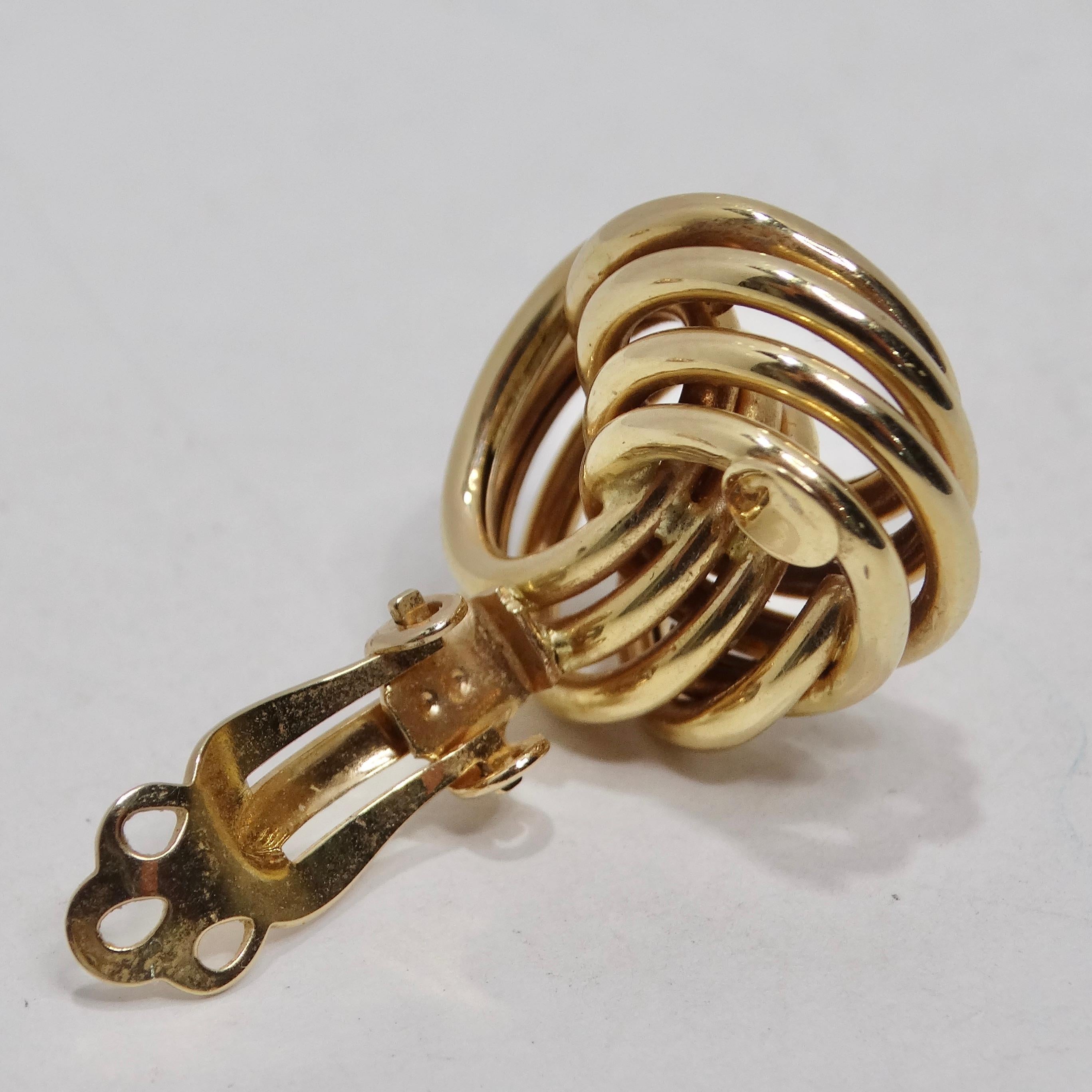 1970er Tiffany inspirierte 14K Gold-Ohrclips mit Clip im Angebot 6
