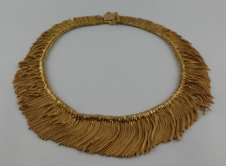 1970’s Tiffany Italy Yellow Gold Fringe Necklace In Good Condition In Torino, IT