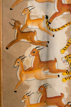 1970s Tigers and Antelopes Painting on Canvas from Designer Jaime Parlade
