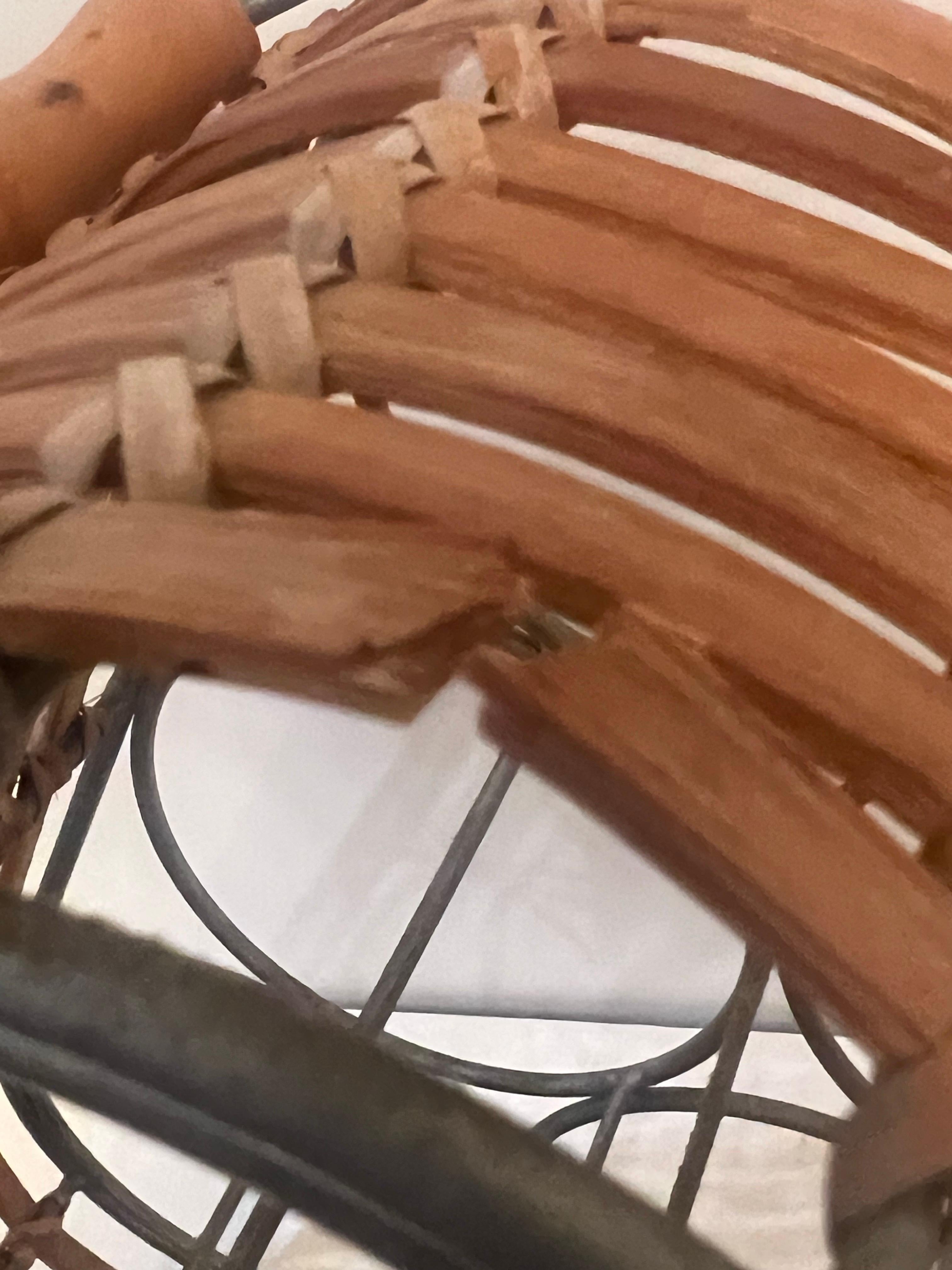 Tiki-Boho American Mid Century Wine Rack Rattan Caddy 6 Bottle Carrier 1970 Bon état - En vente à San Diego, CA