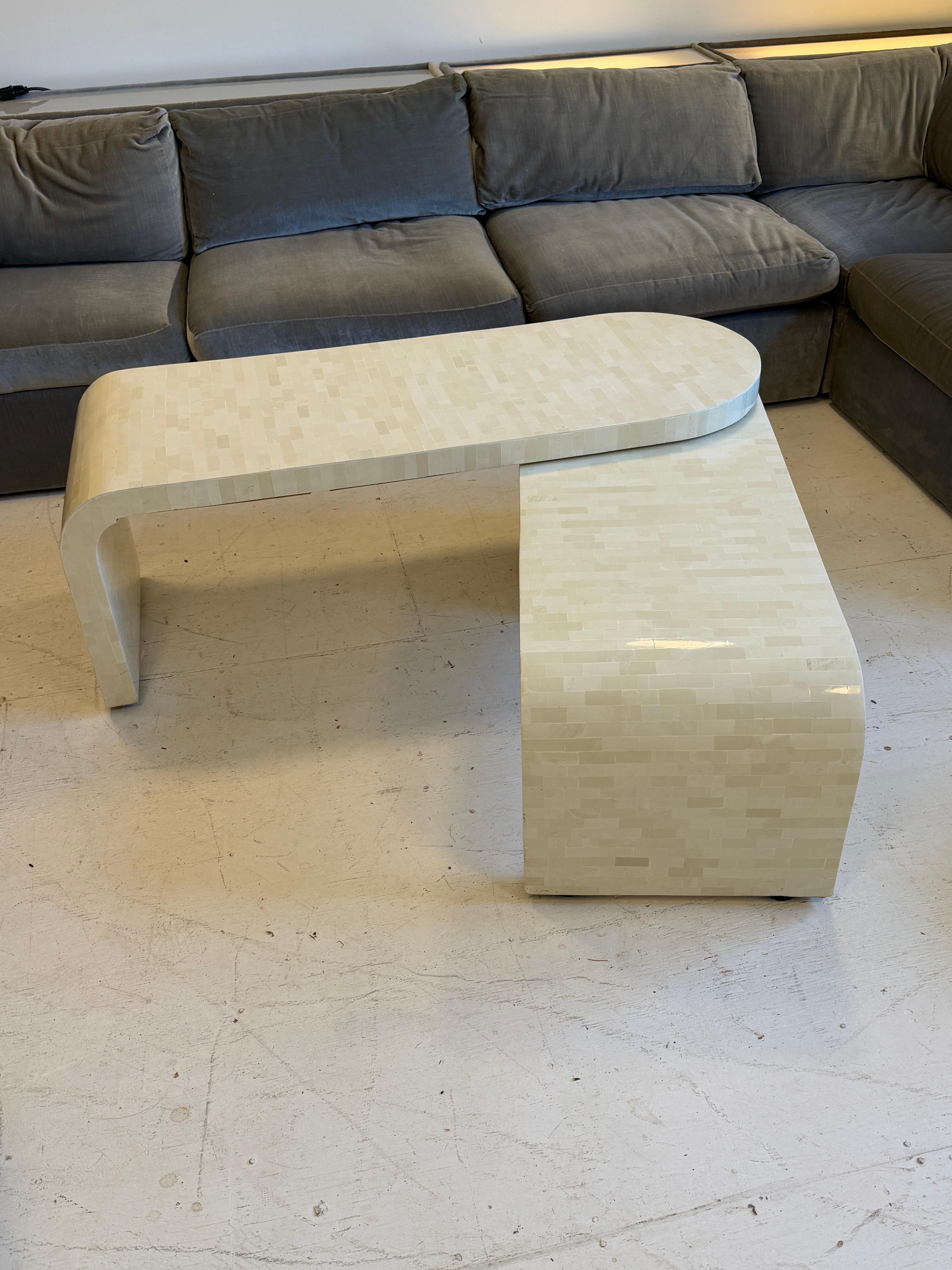 1970s Tiled Stone Pivoting Low Coffee Table in the Manner of Springer For Sale 2