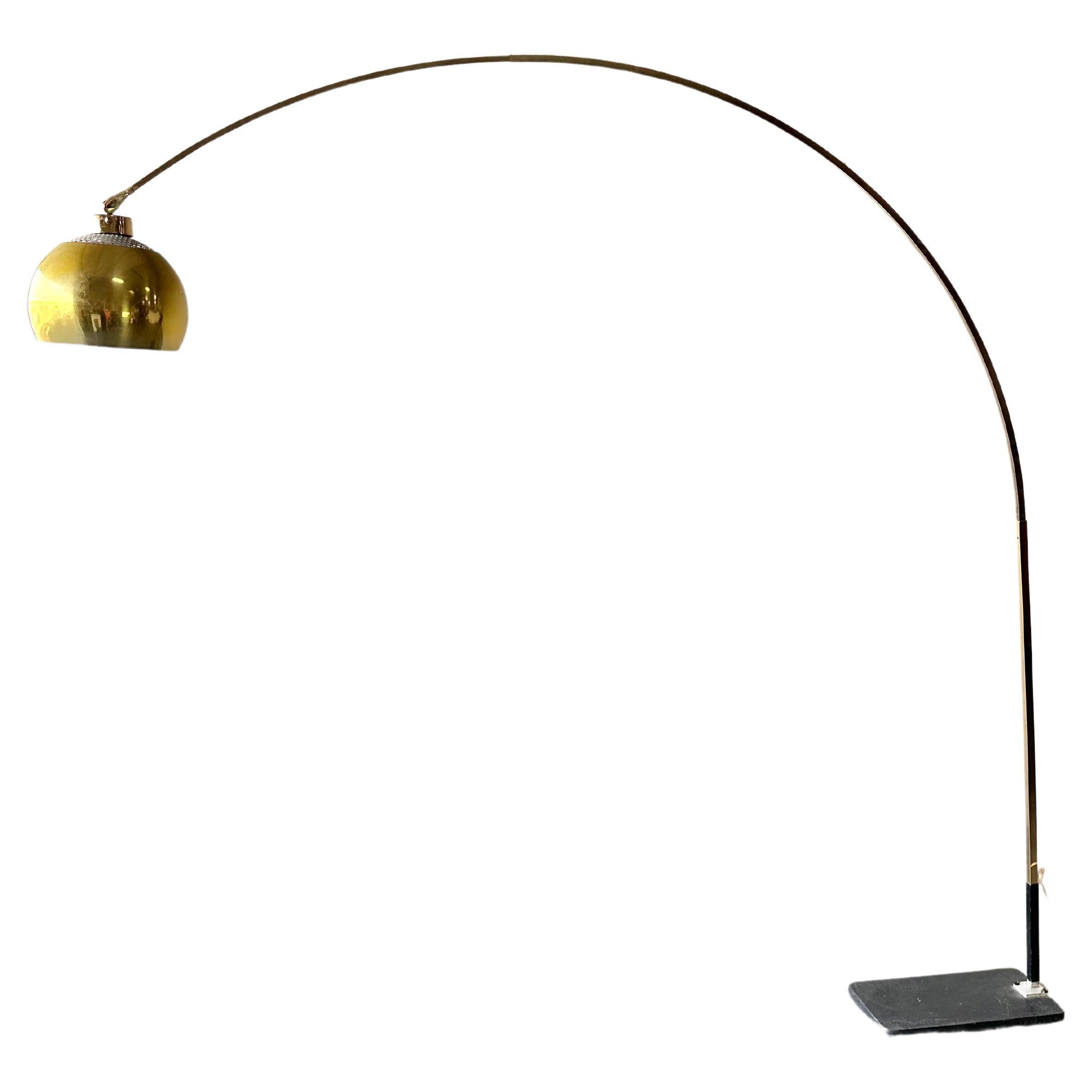 1970's to 1980's  Mid Century Modern to Post-modern Brass Arc Floor Lamp  For Sale
