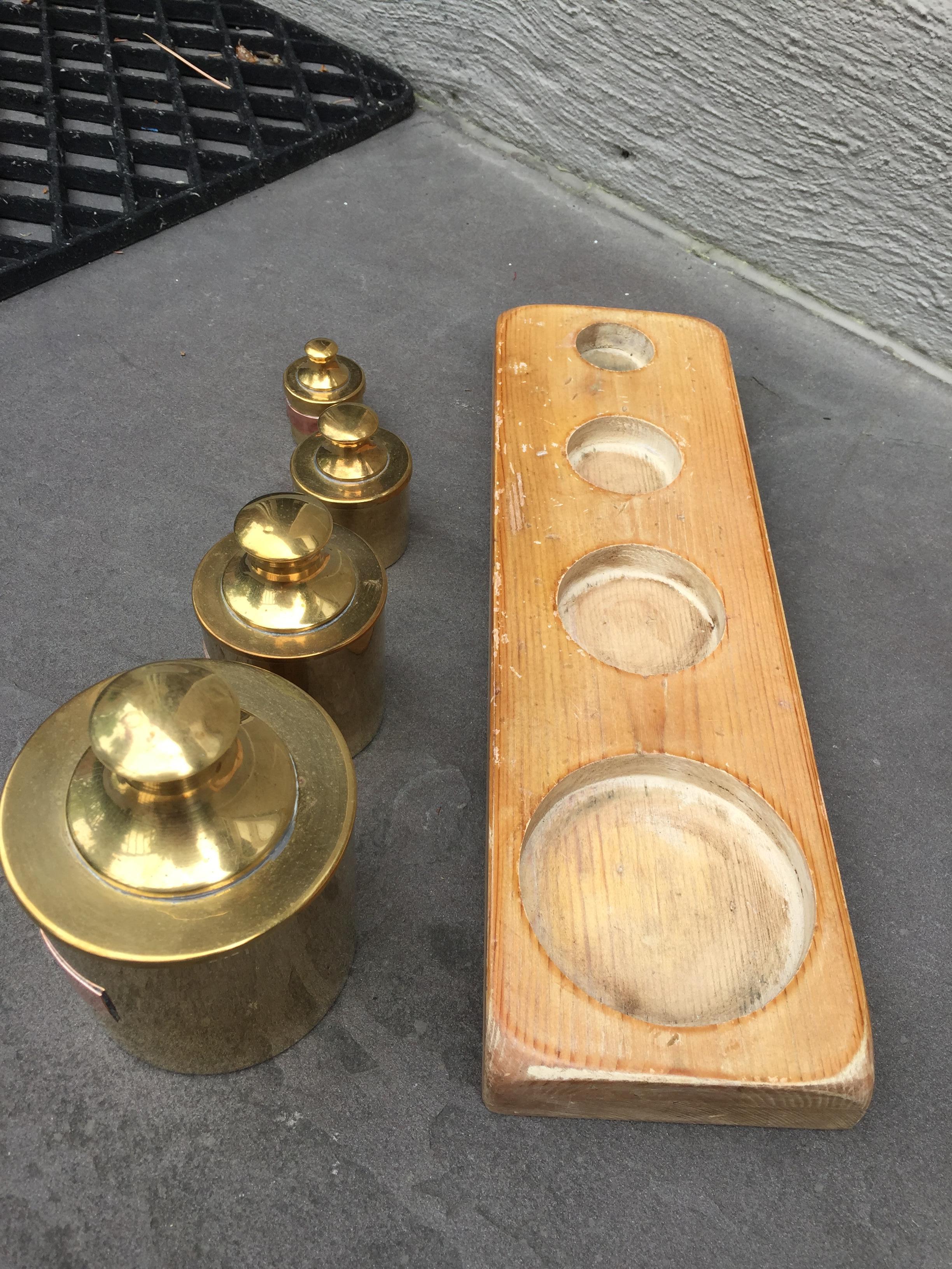 1970s Tobacco / Pills / Matches / Things, Brass, 5-Piece Set For Sale 3