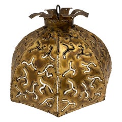 1970s Tom Greene for Feldman Metal Brutalist Pendant Light