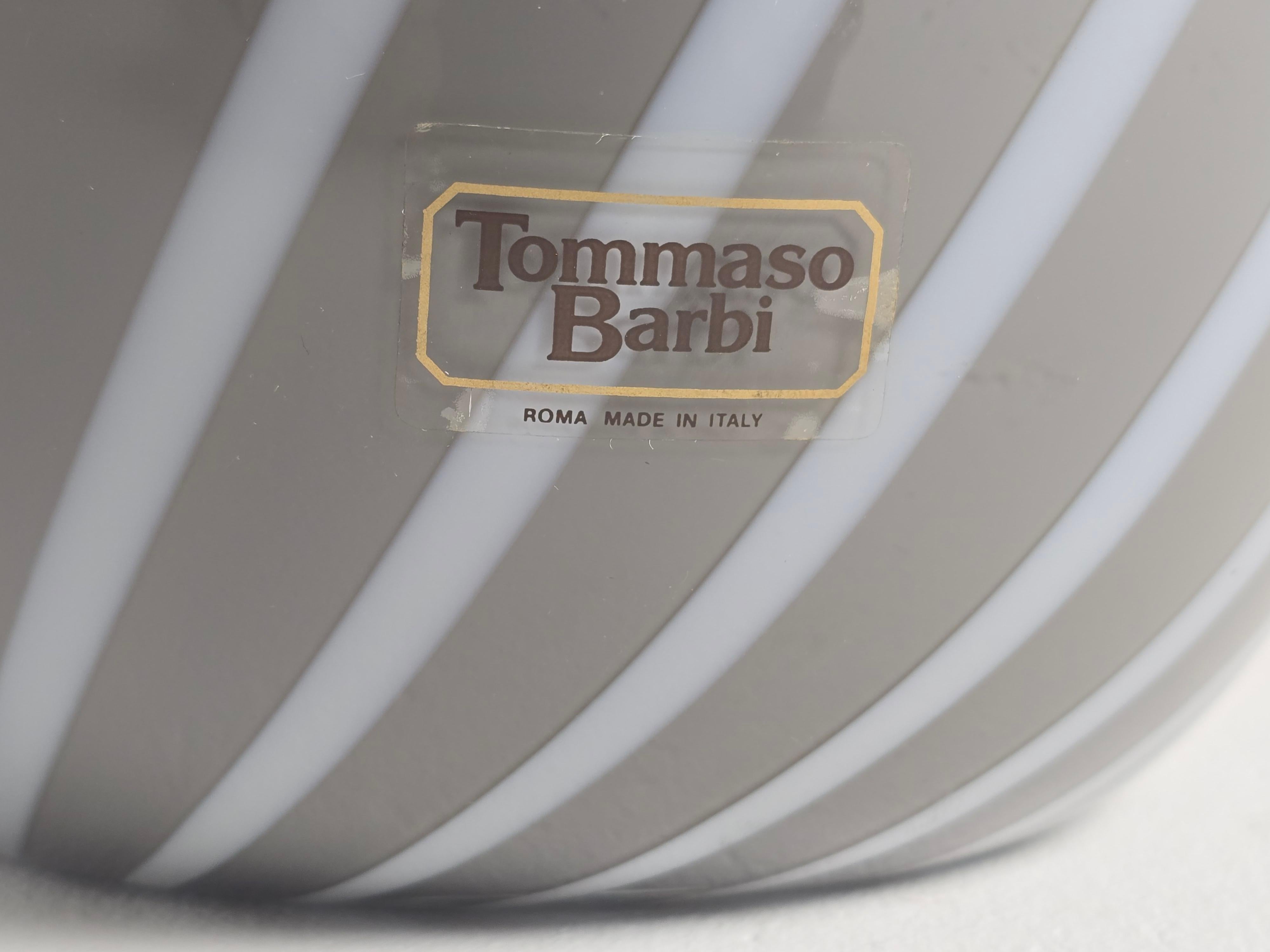 1970s Tomasso Barbi Swirl Pattern Glass Table Lamp , Italy For Sale 4