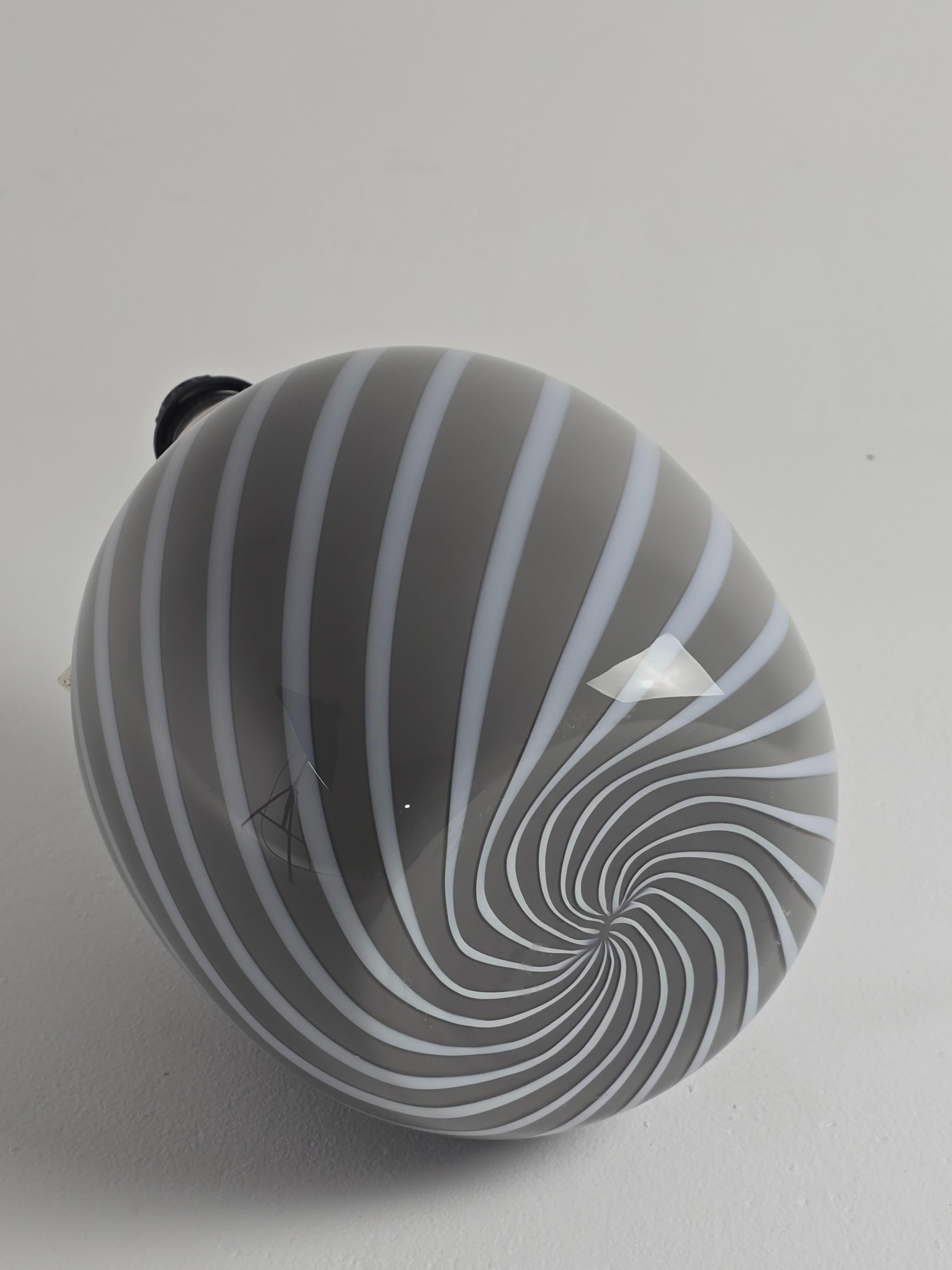 Blown Glass 1970s Tomasso Barbi Swirl Pattern Glass Table Lamp , Italy For Sale