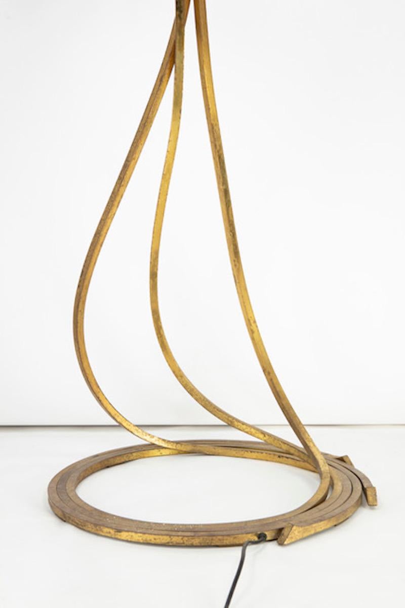 Italian 1970s Tommaso Barbi Golden Brass Wisteria Floor Lamp
