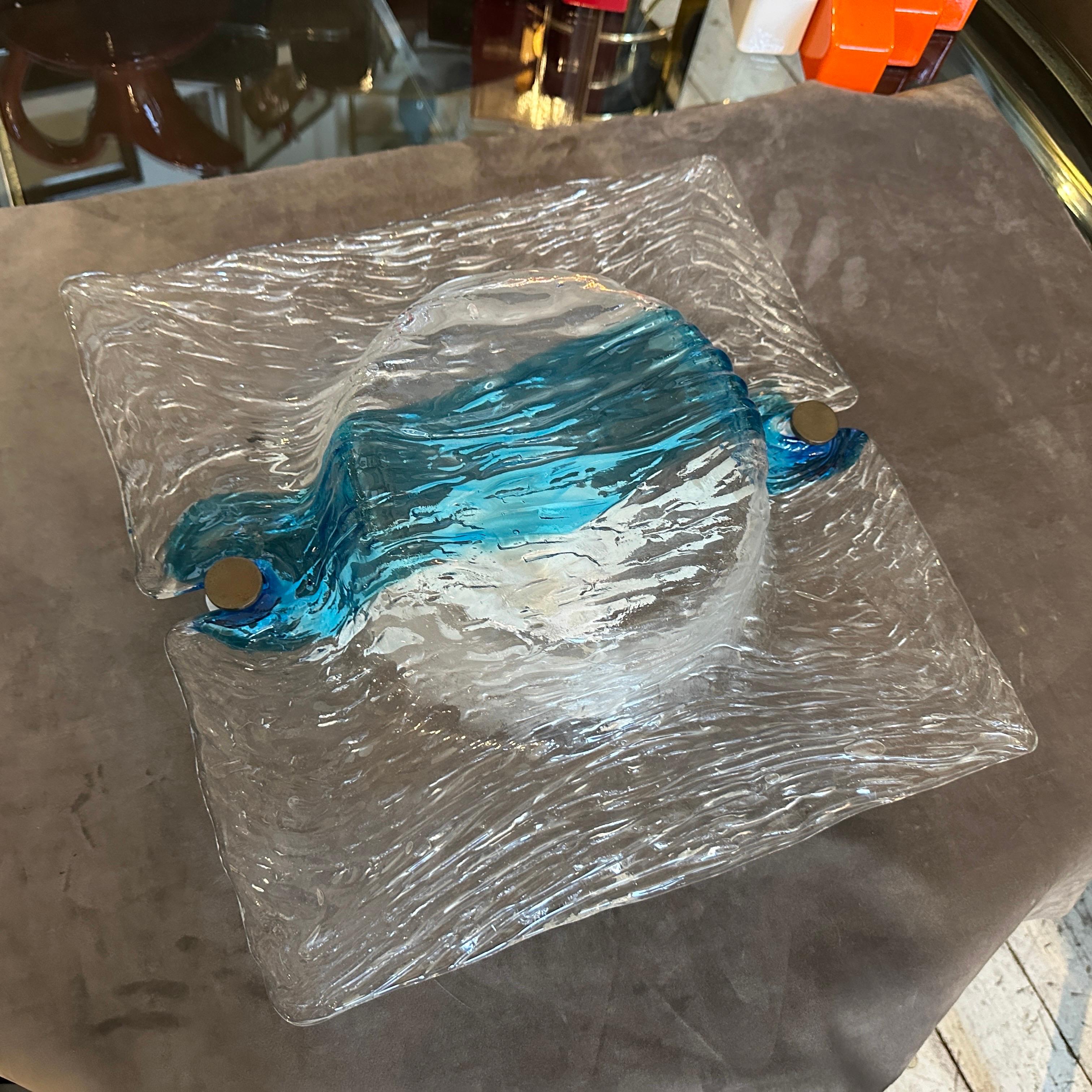 Toni Zuccheri per Venini Corteccia, anni '70, in vetro di Murano, enorme applique A Space Age in vendita 6