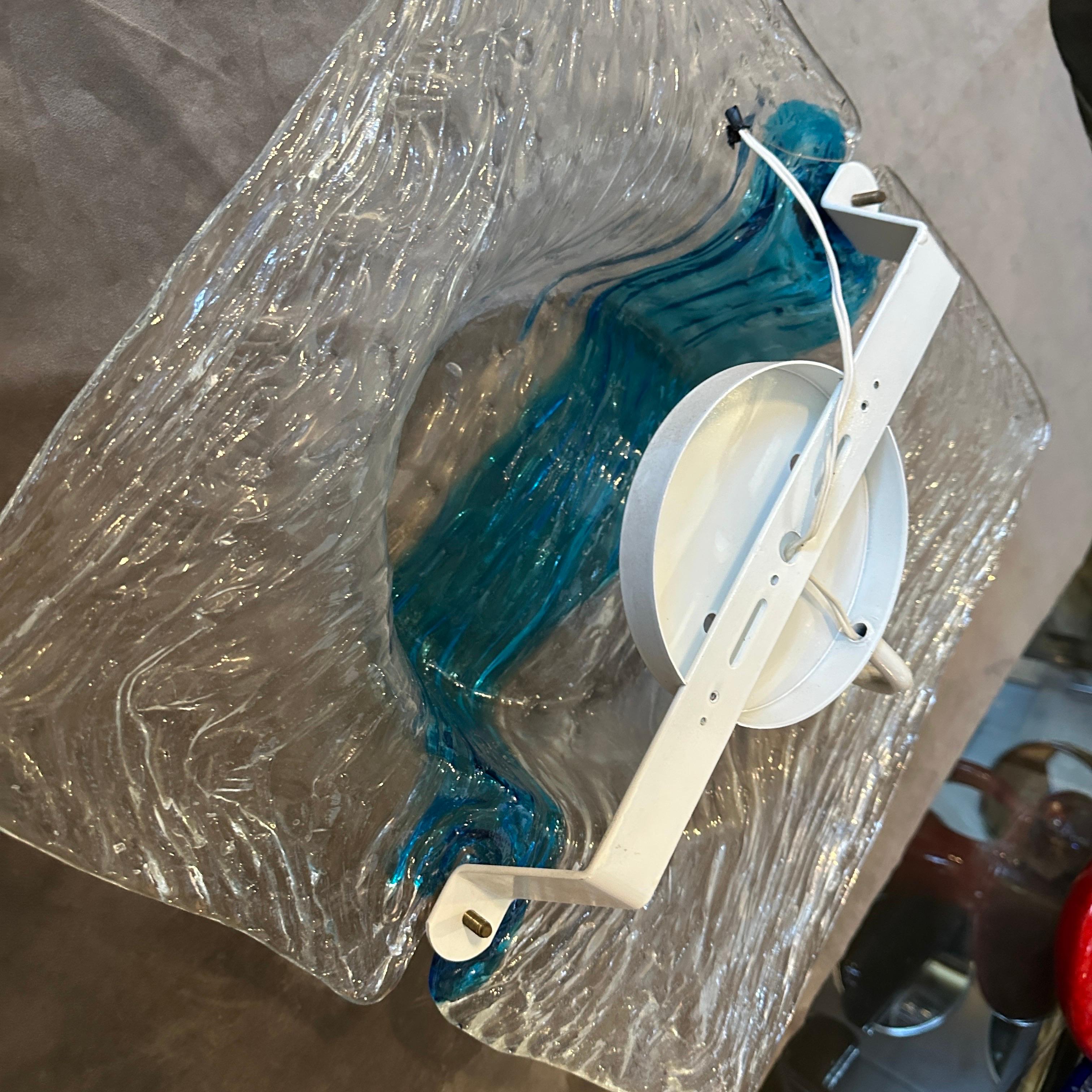 Toni Zuccheri per Venini Corteccia, anni '70, in vetro di Murano, enorme applique A Space Age In condizioni ottime in vendita a Aci Castello, IT