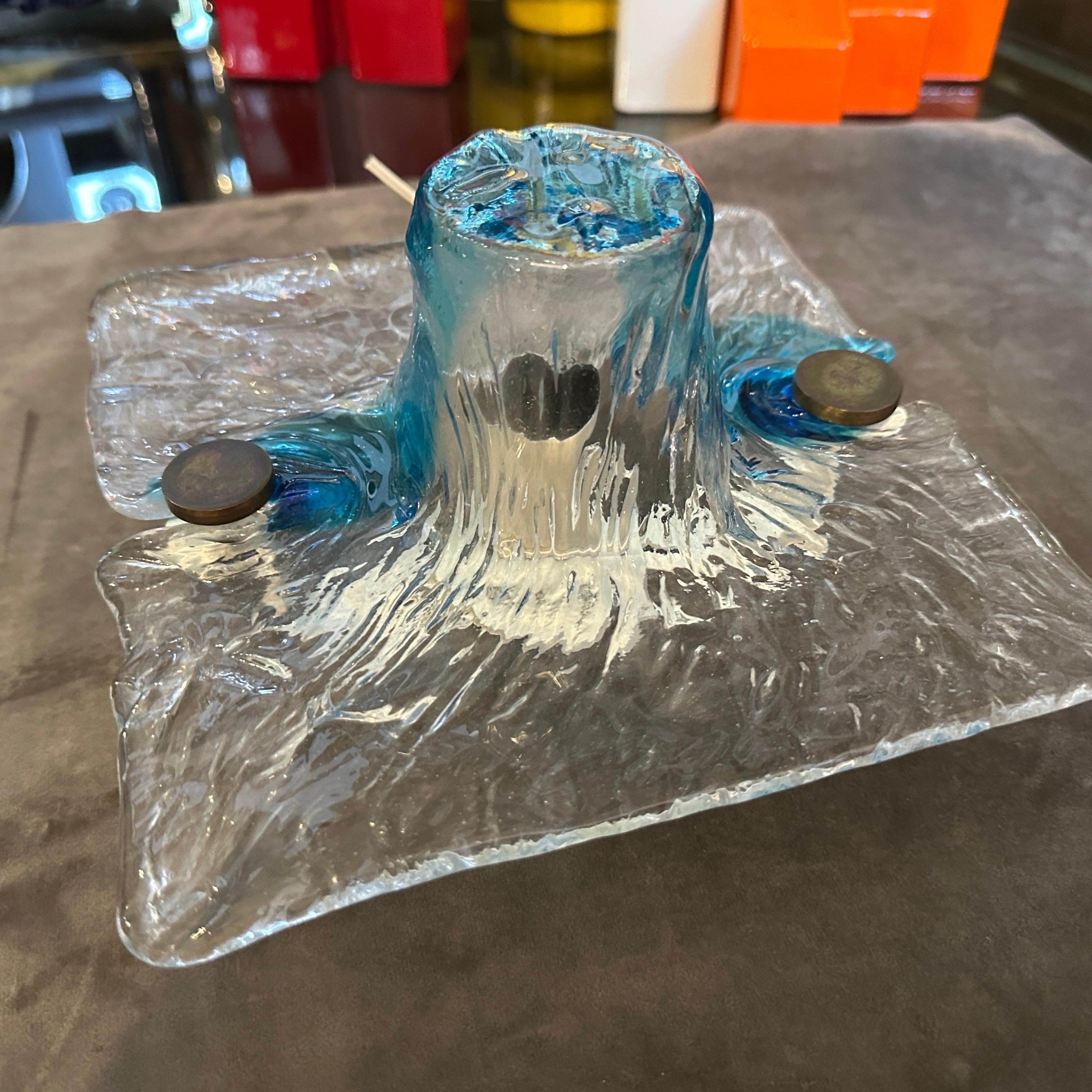 1970er Toni Zuccheri für Venini Space Age Murano Glas Quadratischer Wandleuchter im Angebot 6