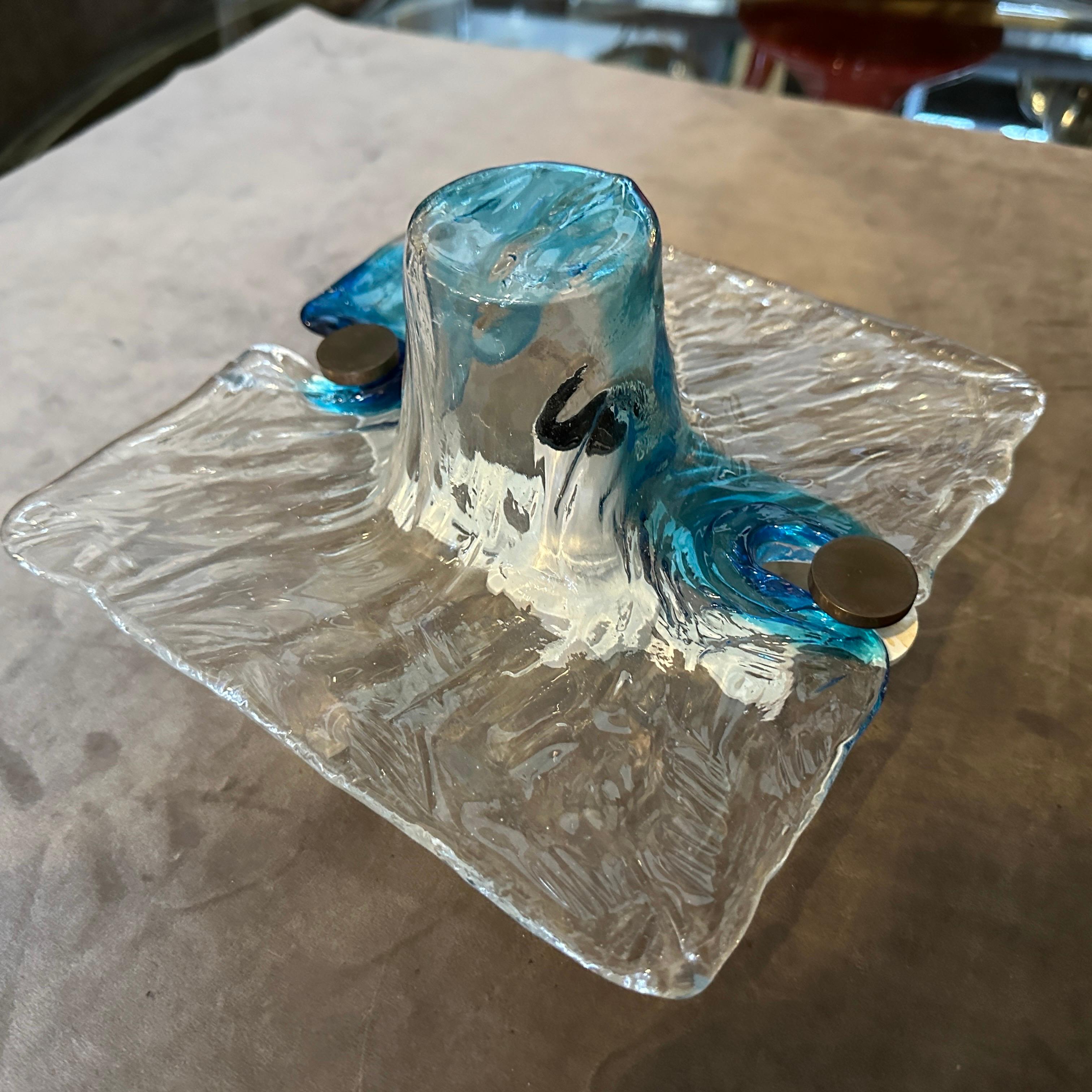 1970er Toni Zuccheri für Venini Space Age Murano Glas Quadratischer Wandleuchter im Angebot 7