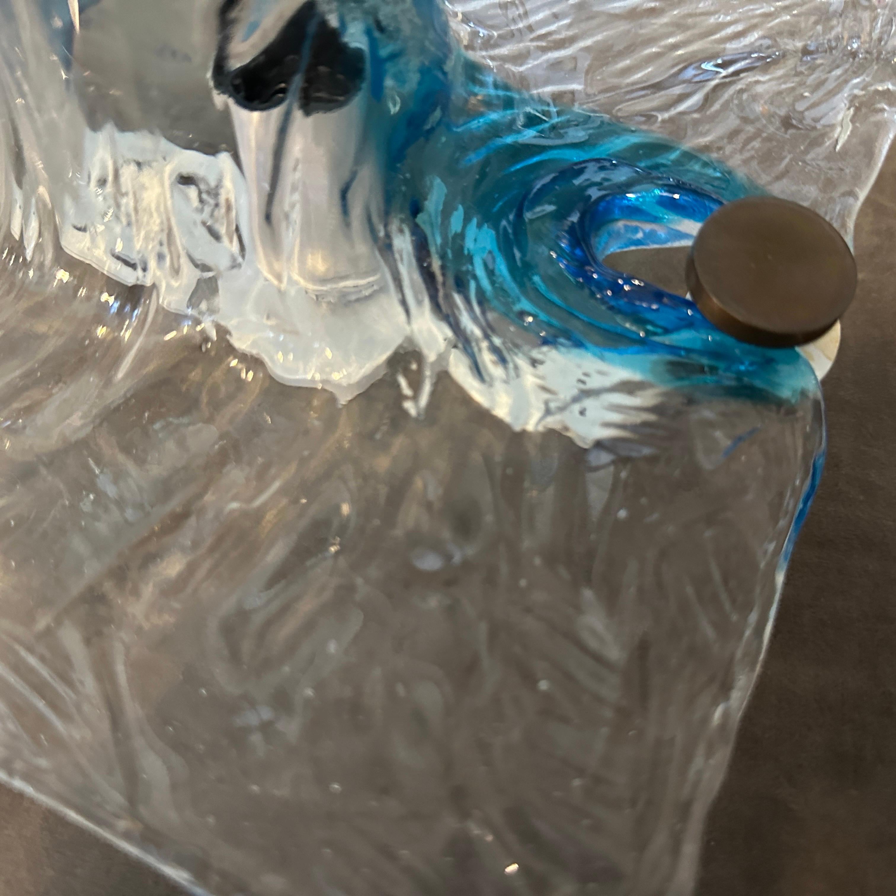 1970er Toni Zuccheri für Venini Space Age Murano Glas Quadratischer Wandleuchter im Angebot 8