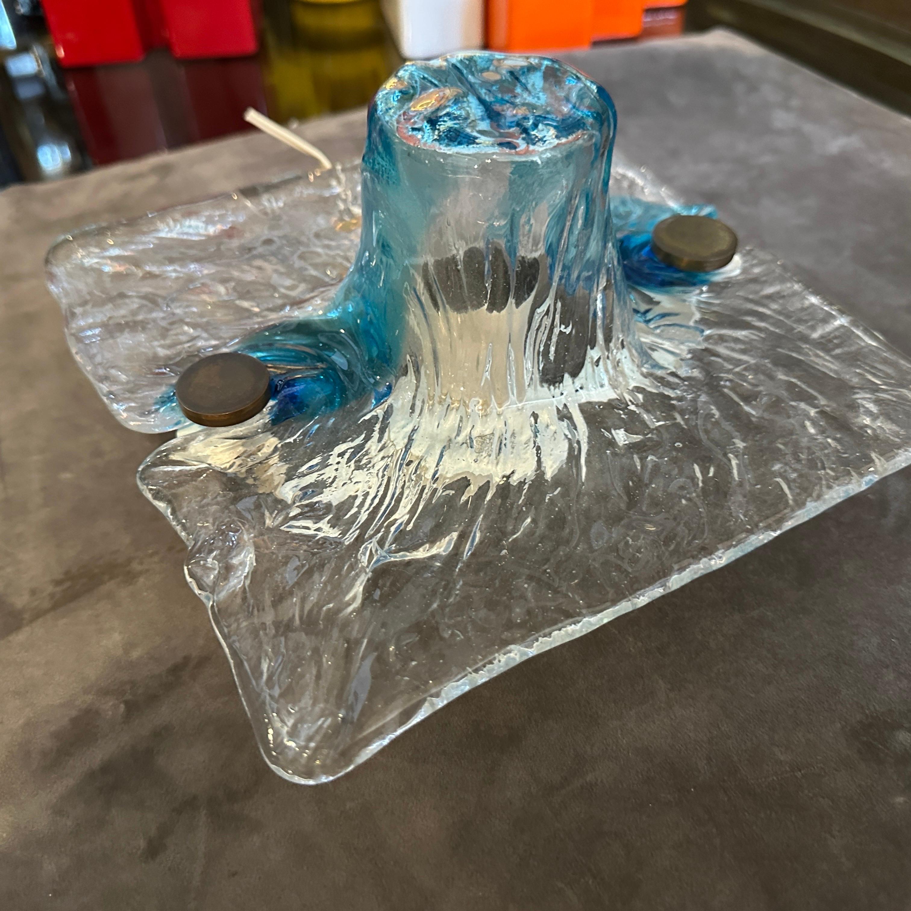 1970er Toni Zuccheri für Venini Space Age Murano Glas Quadratischer Wandleuchter im Angebot 9