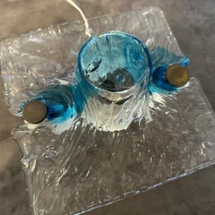 1970s Toni Zuccheri for Venini Space Age Murano Glass Square Wall Sconce