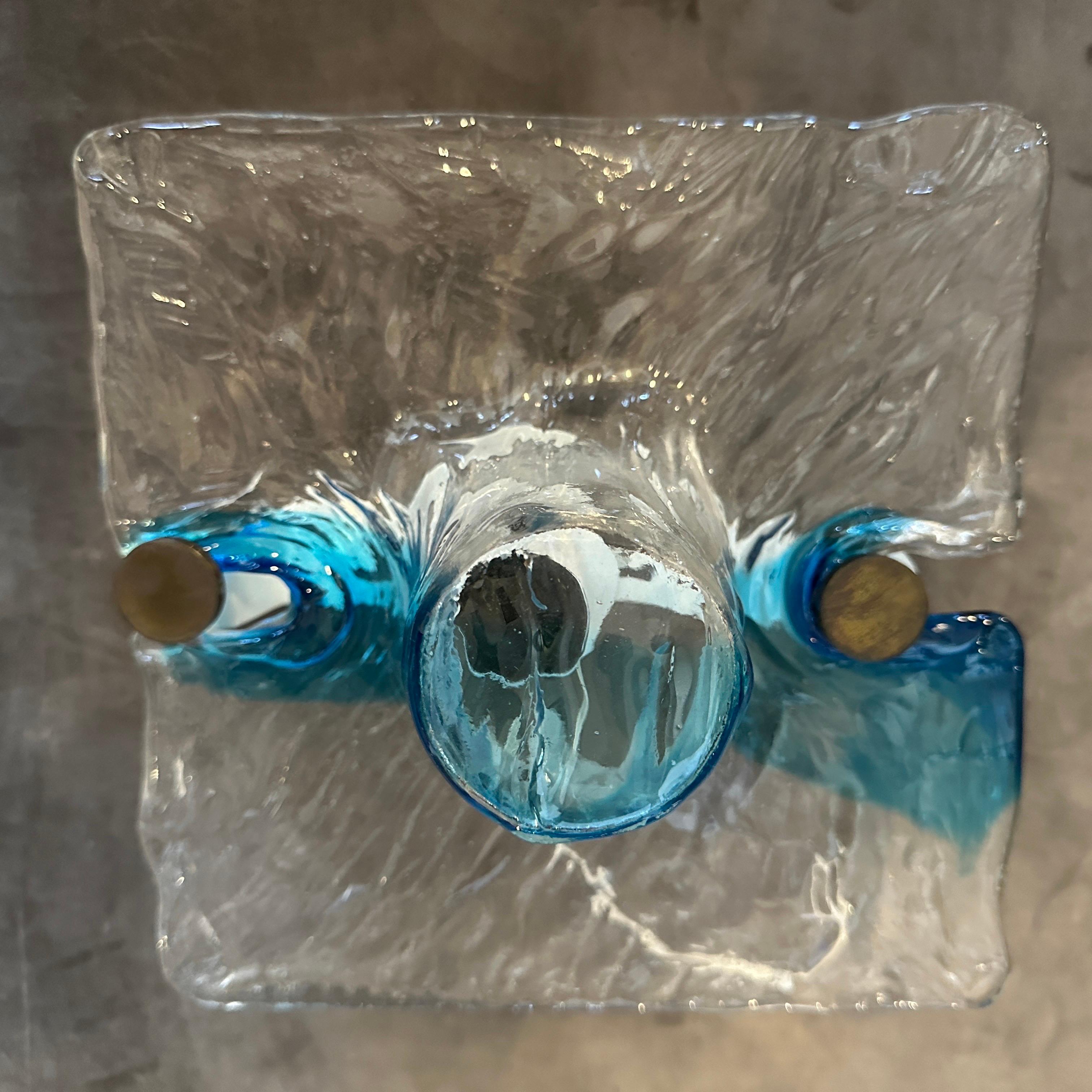 1970er Toni Zuccheri für Venini Space Age Murano Glas Quadratischer Wandleuchter (Italienisch) im Angebot