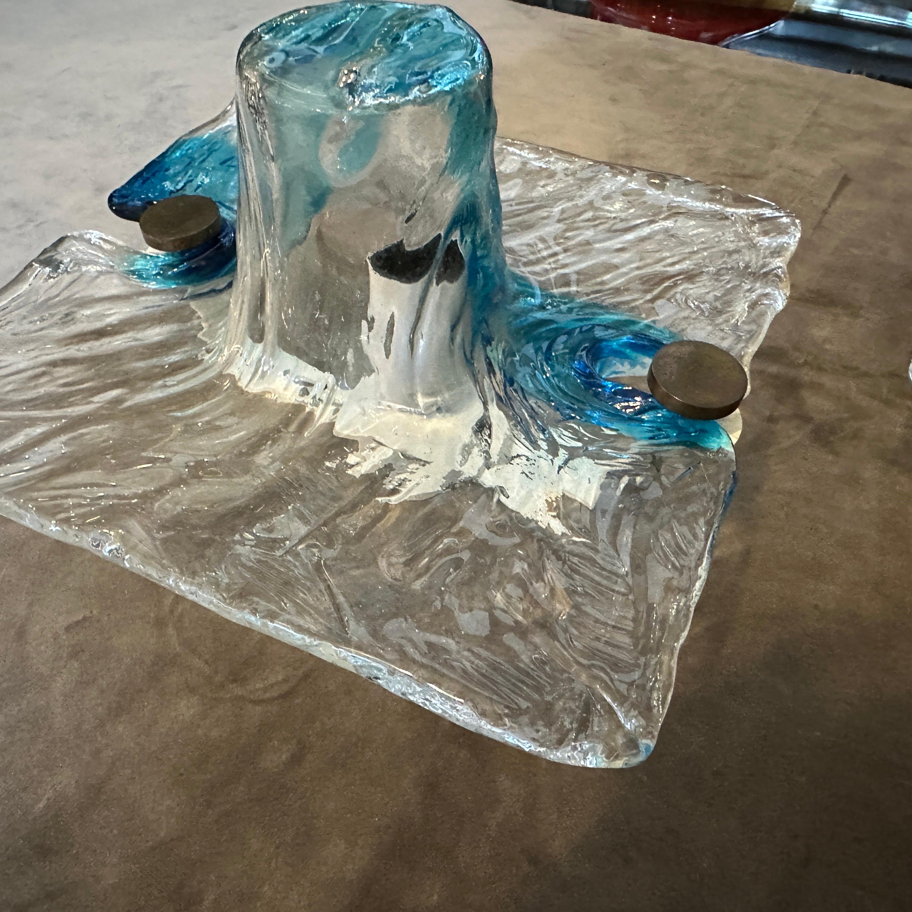 1970er Toni Zuccheri für Venini Space Age Murano Glas Quadratischer Wandleuchter (Handgefertigt) im Angebot