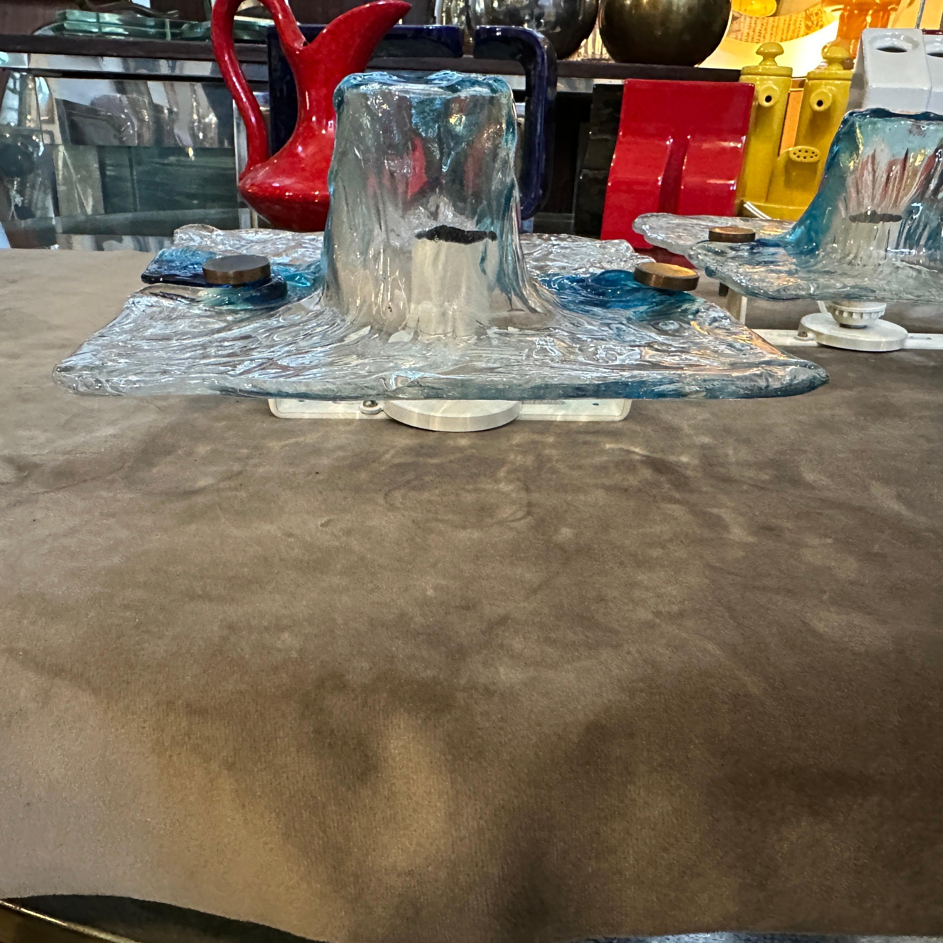 1970er Toni Zuccheri für Venini Space Age Murano Glas Quadratischer Wandleuchter im Angebot 2