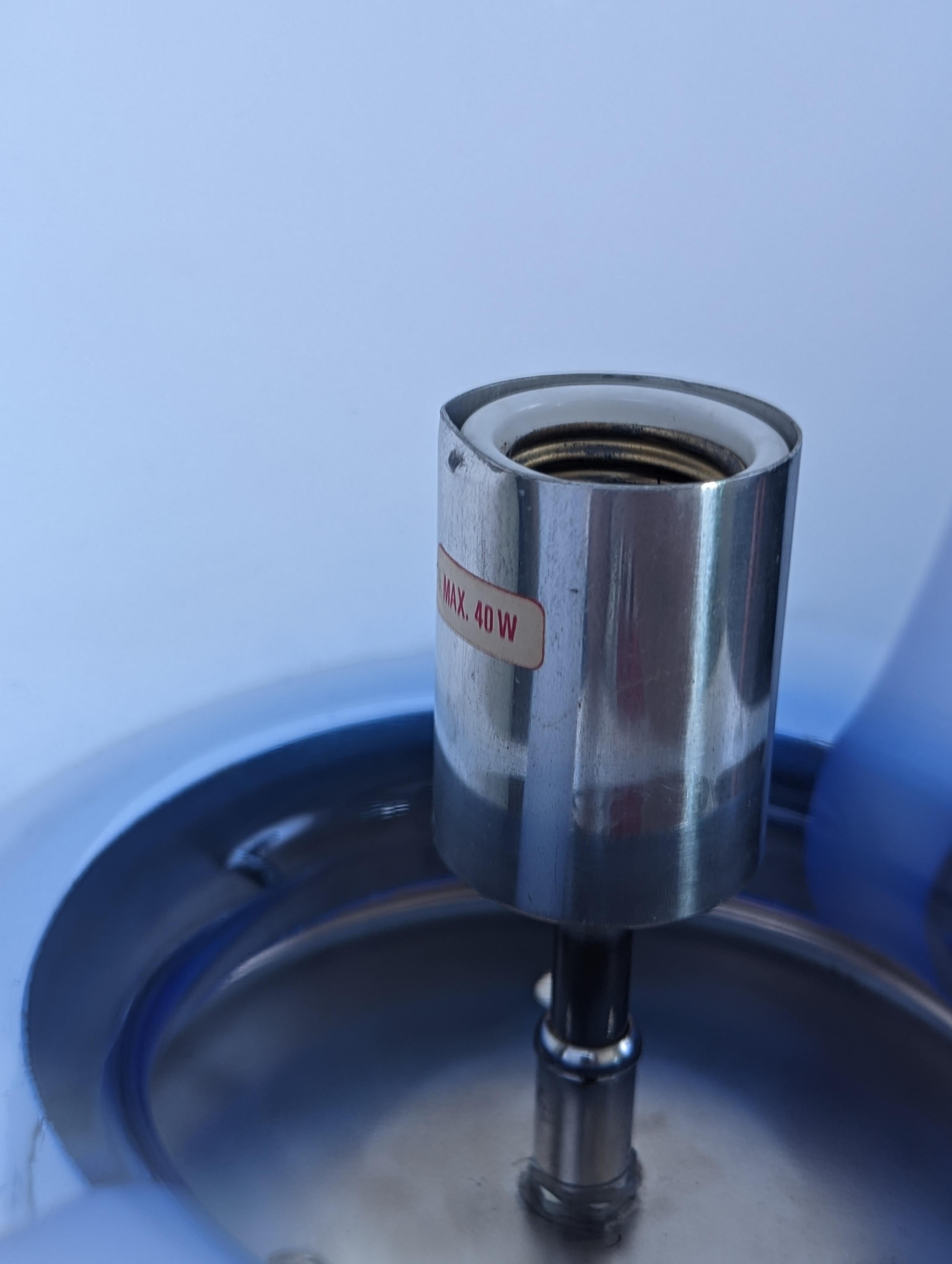 1970s Toni Zuccheri 'Membrane' Blue Murano Glass & Chrome Table Lamp For Sale 1