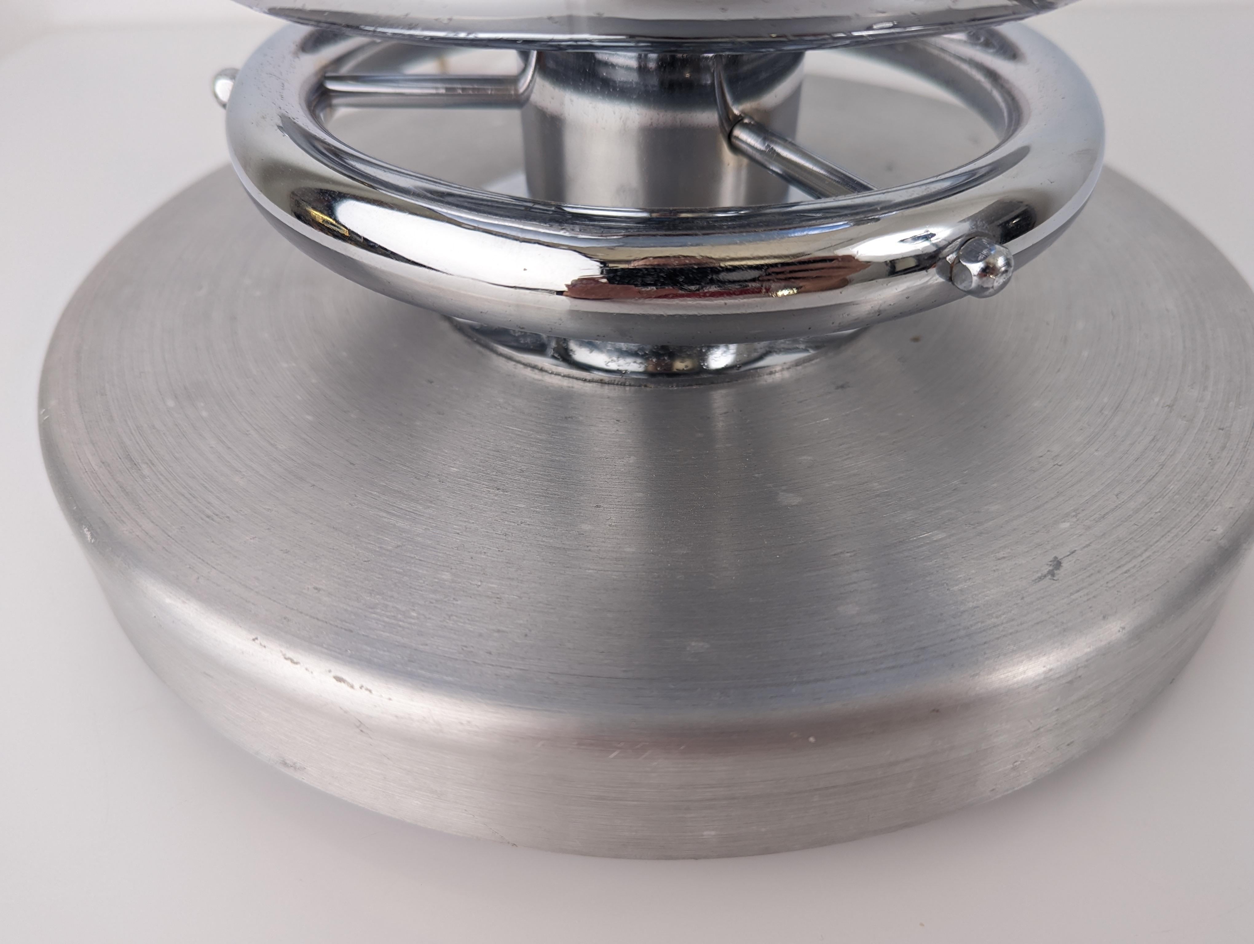 1970s Toni Zuccheri 'Membrane' Blue Murano Glass & Chrome Table Lamp For Sale 3