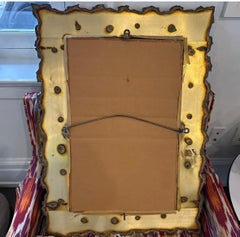 1970s Torch Cut Metal Wall Mirror Attributed to Silas Seandel