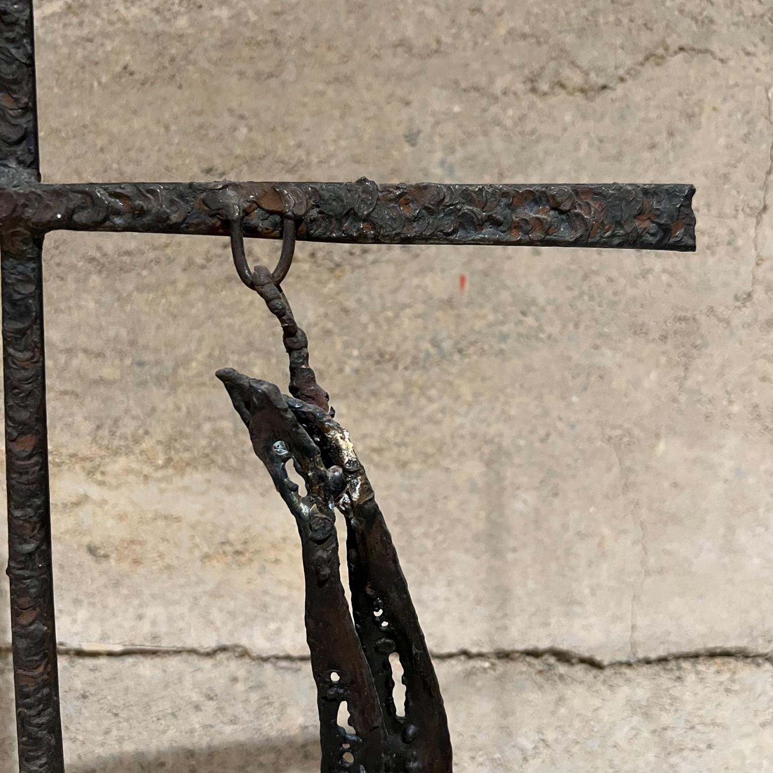 Mid-Century Modern 1970s Tortured Metal Sculpture Savior of Auschwitz by Emaus Mexico For Sale