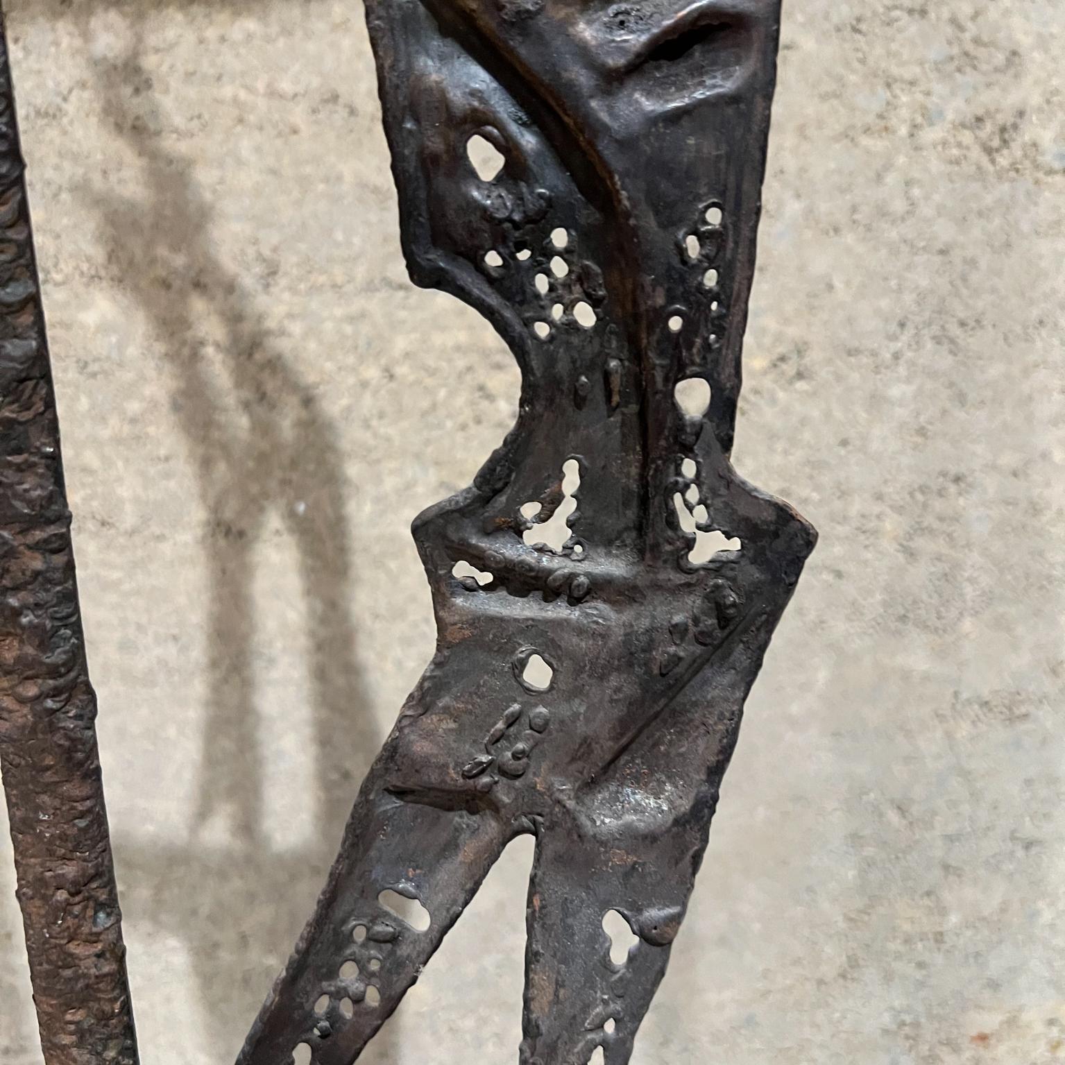 1970s Tortured Metal Sculpture Savior of Auschwitz by Emaus Mexico In Good Condition For Sale In Chula Vista, CA