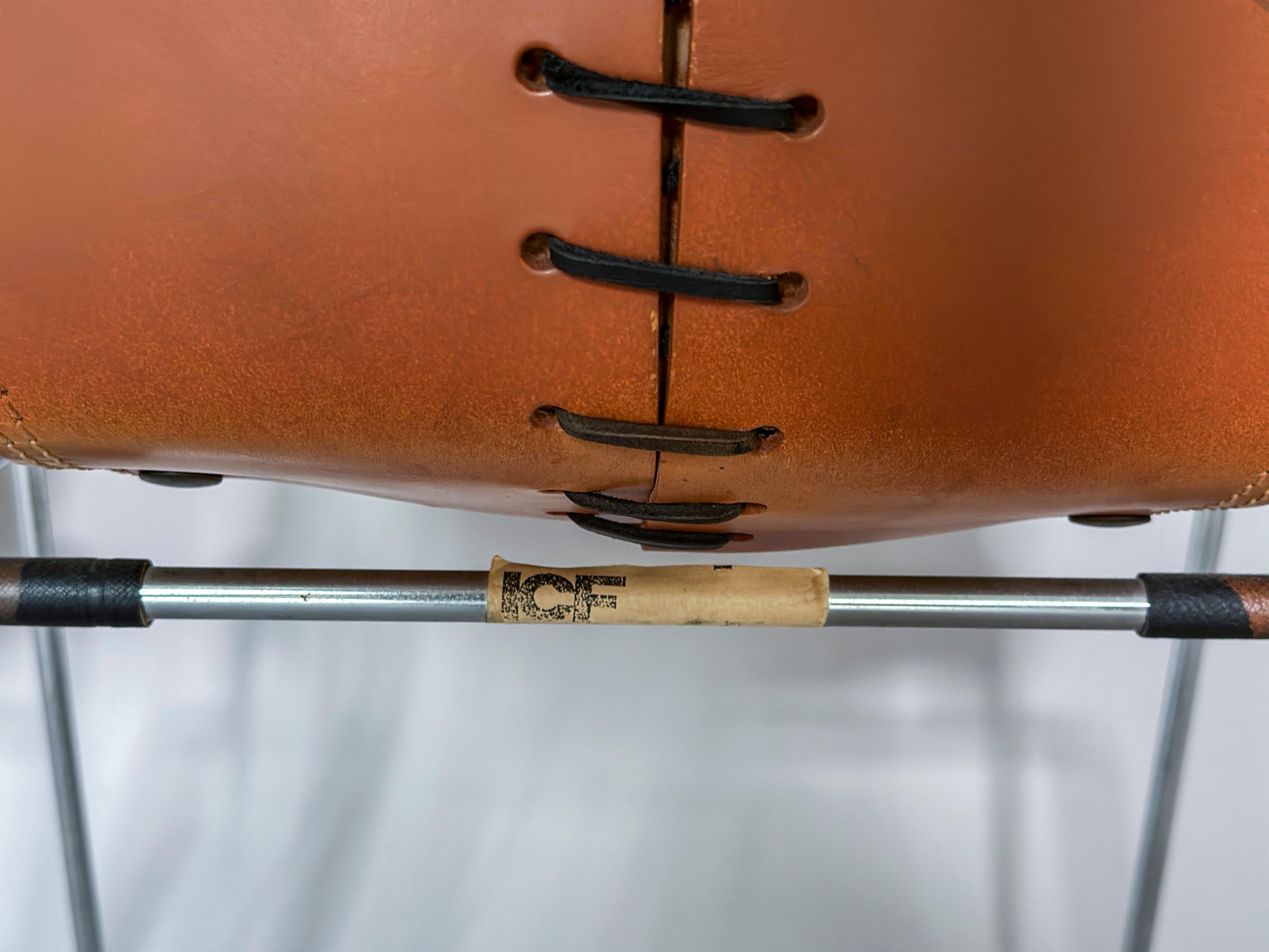 1970s Toyoda Hiroyuki for ICF Pelle Stacking Leather Chair In Good Condition In Čelinac, BA
