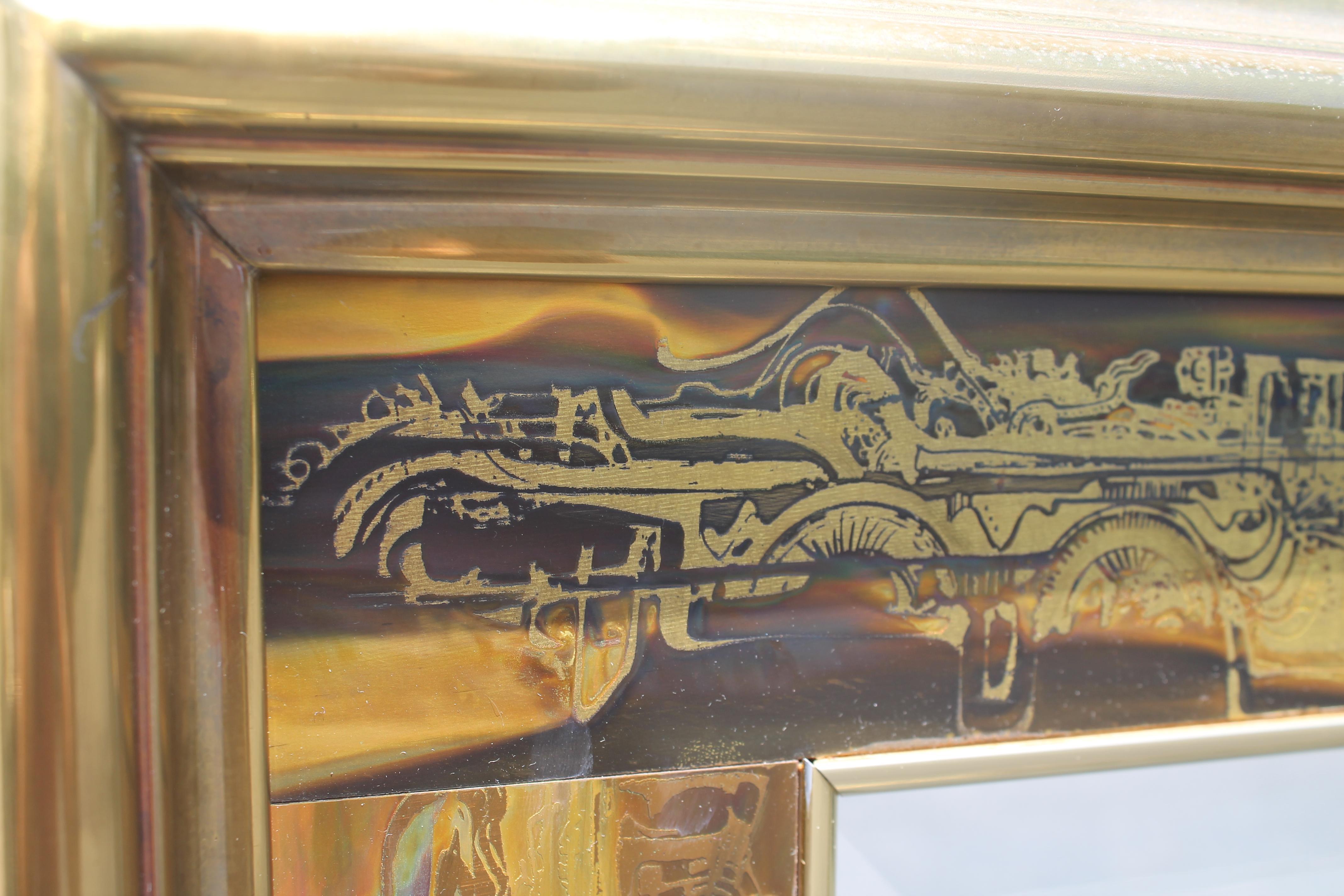 Miroir mural traditionnel exotique en bois sculpté des années 1970 attribué Mastercraft en vente 1
