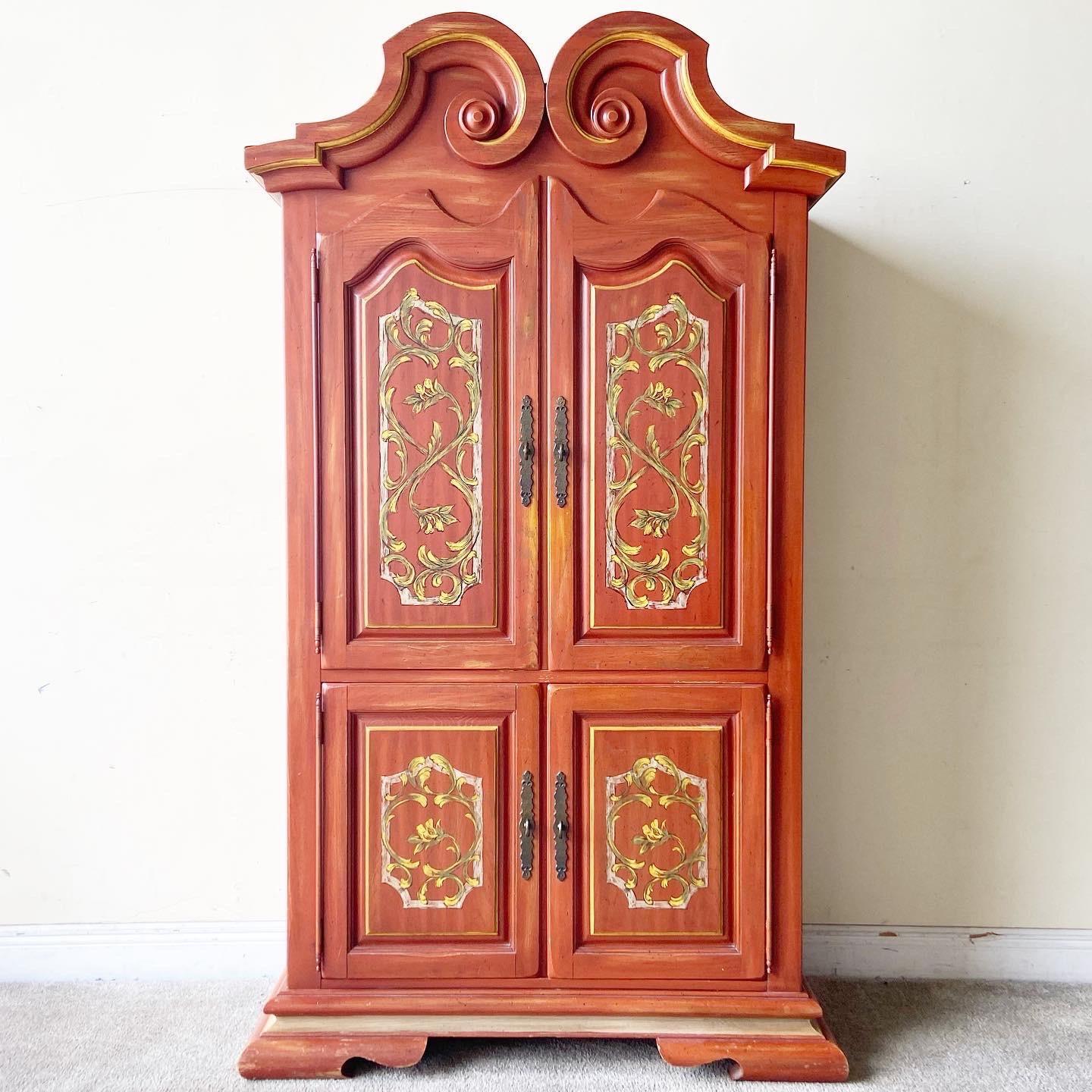 1970s Traditional Farmhouse Wooden Armoire by Thomasville 3