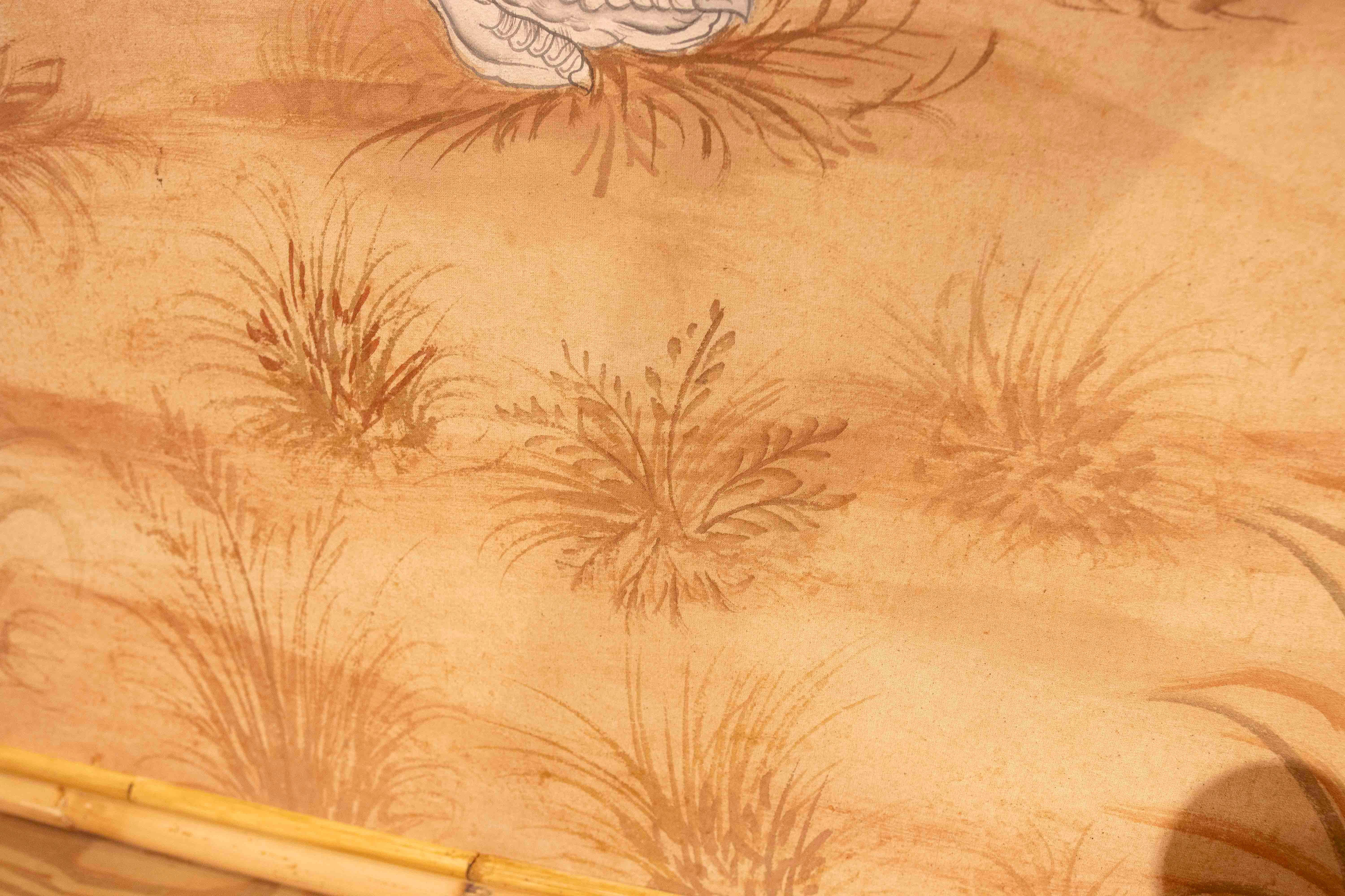 1970s Traditional Indian Ostrich Painting, Naturalistic Style For Sale 5