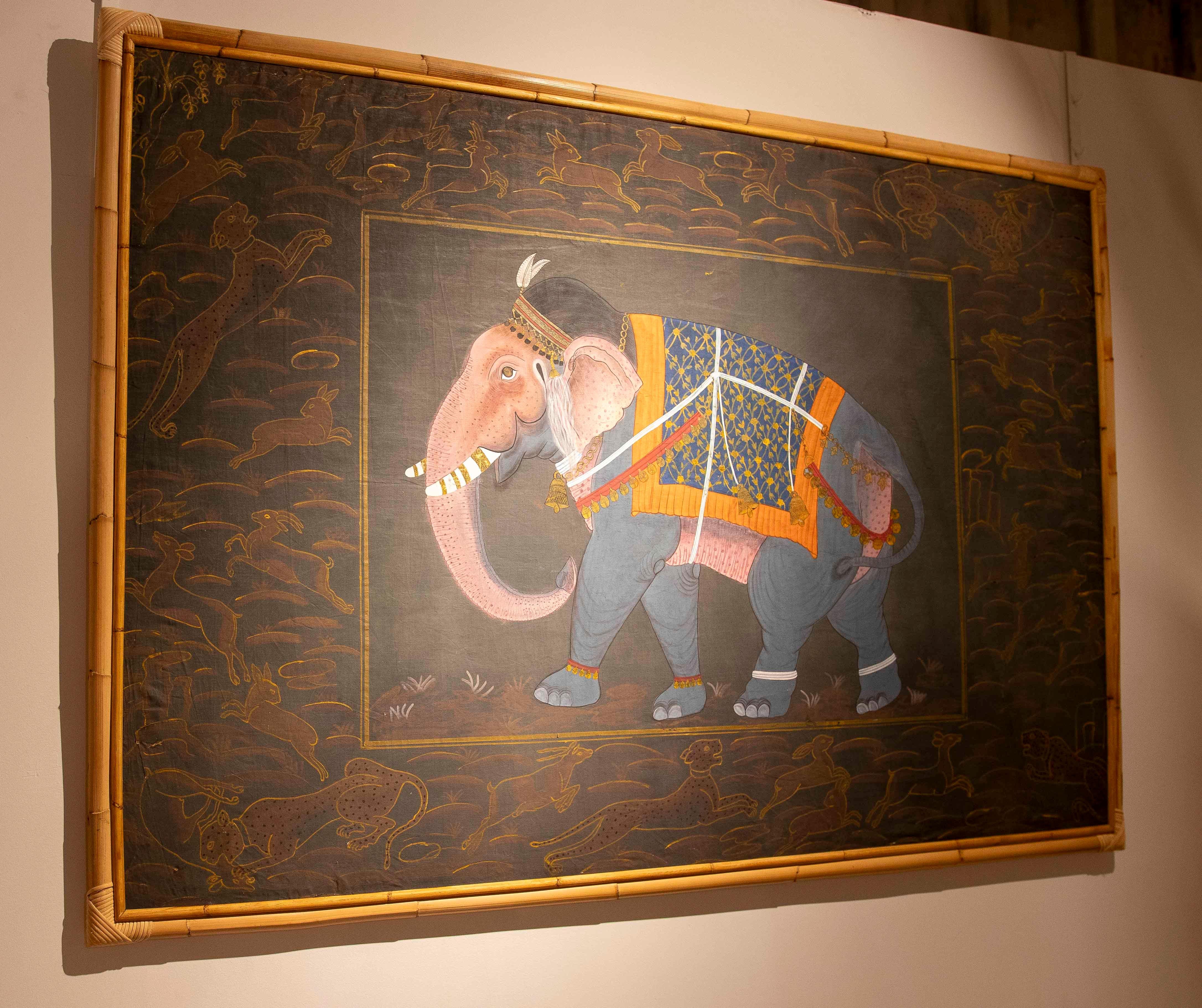 1970s Traditional Indian Painting of a Royal Camel, Rajasthani School In Good Condition For Sale In Marbella, ES