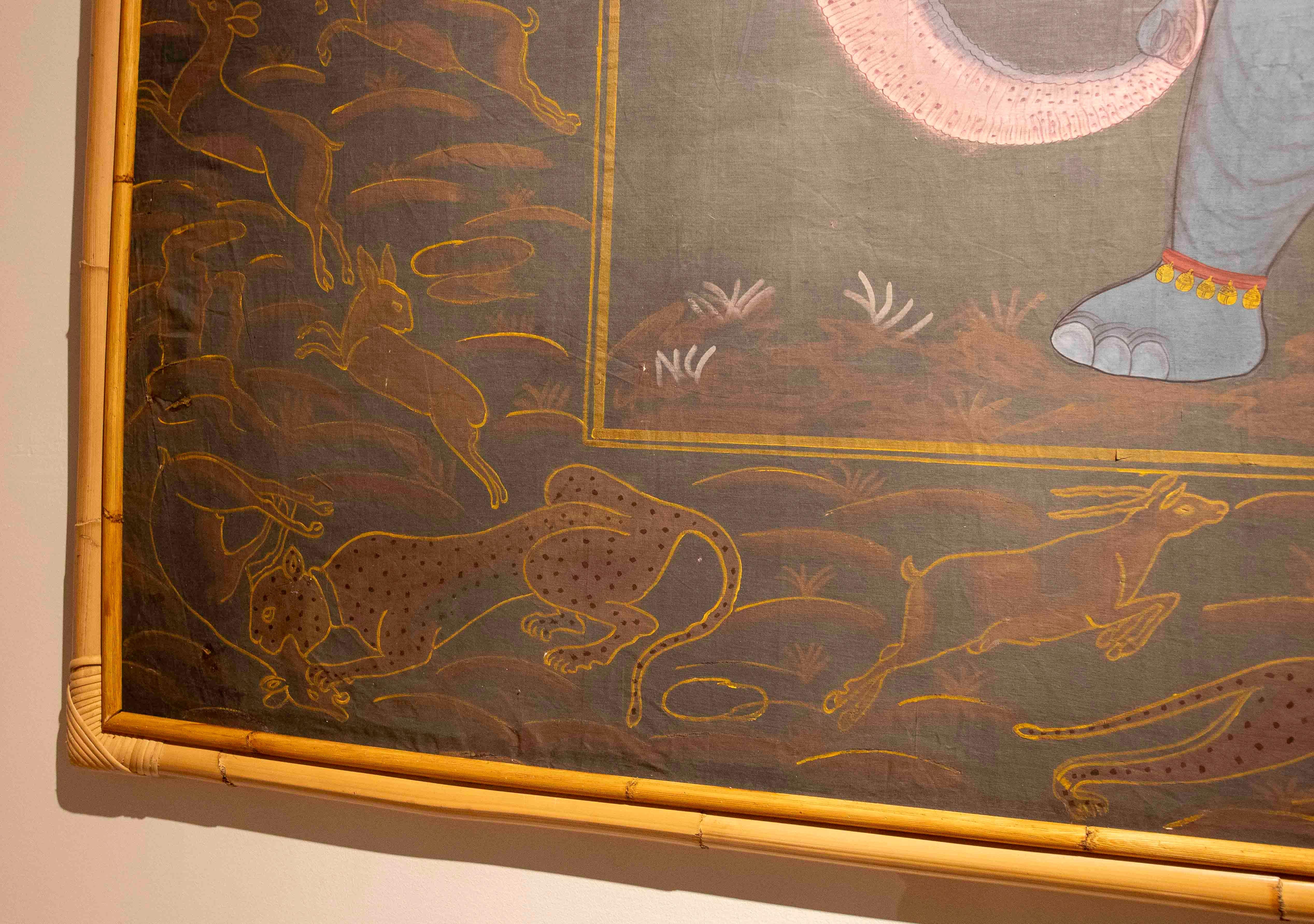 20th Century 1970s Traditional Indian Painting of a Royal Camel, Rajasthani School For Sale