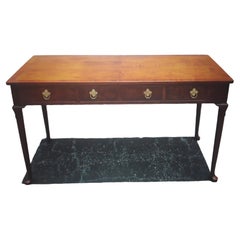 Retro 1970s Traditional Style Burl Wood Ladies Writing Desk by Baker Furniture Company