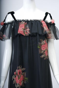 1970s Traina-Mignon Floral Print Cocktail Dress