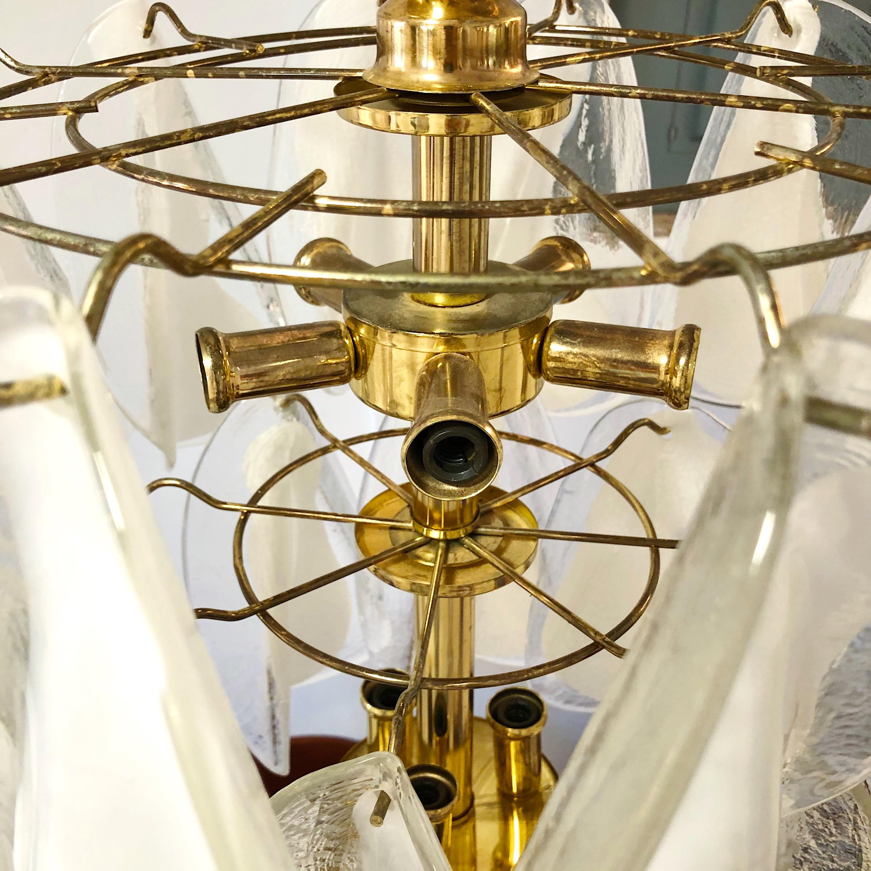 1970s Translucent and Lattimo Murano Glass Two-Tier Chandelier 2